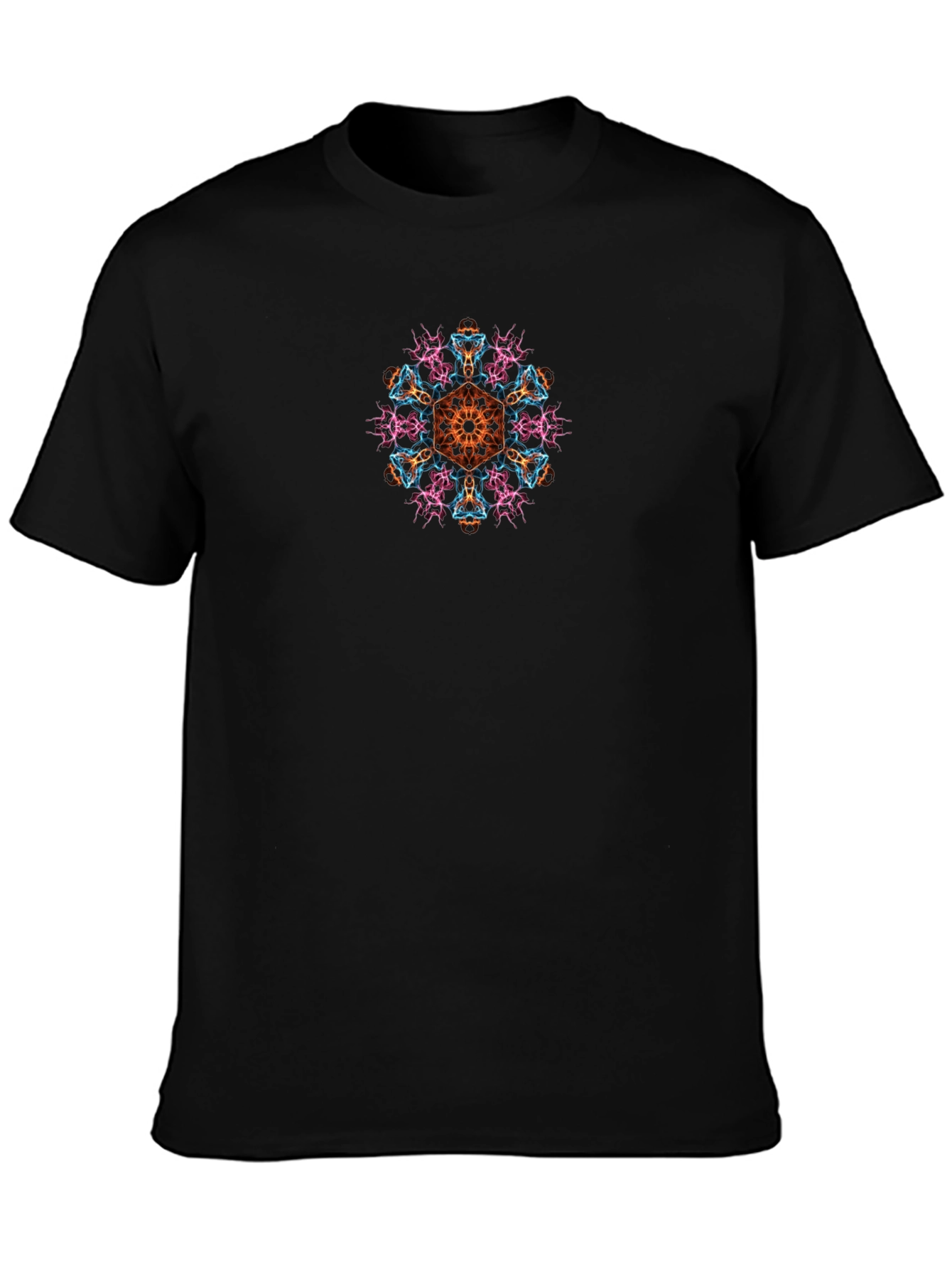 Geometric Mandala Graphic Tee - Black