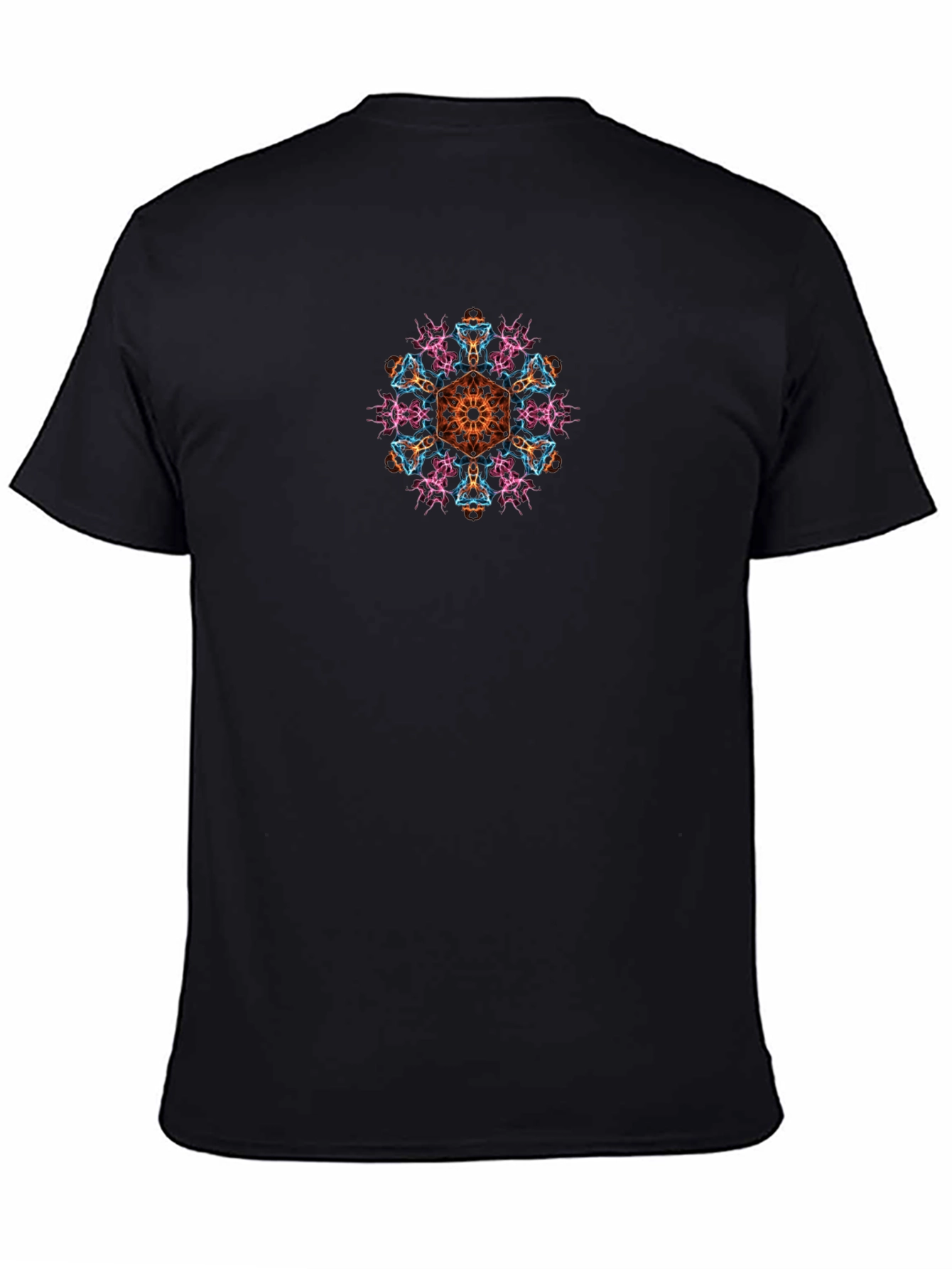Geometric Mandala Graphic Tee - Black