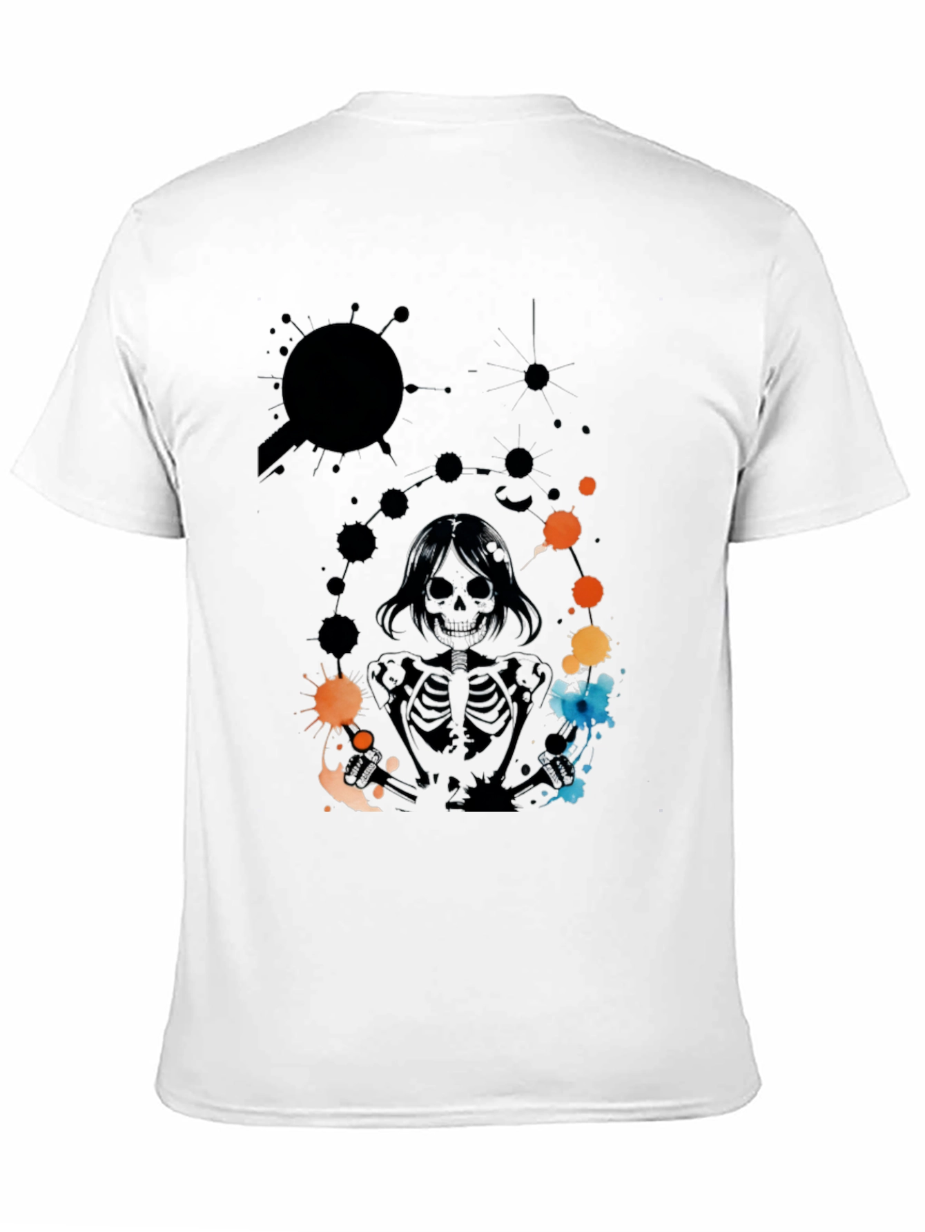 Skeleton Print Black T-Shirt