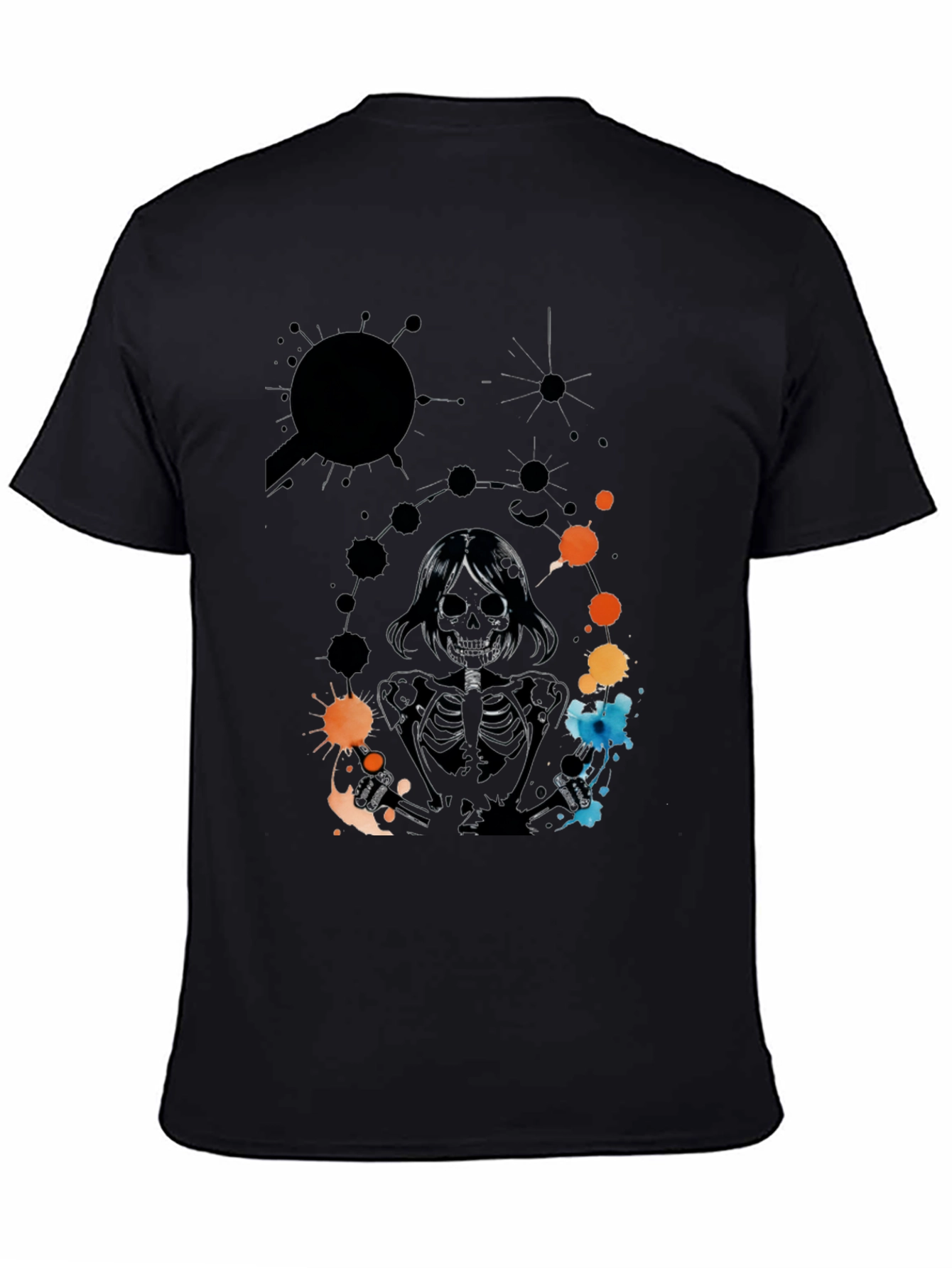 Skeleton Print Black T-Shirt