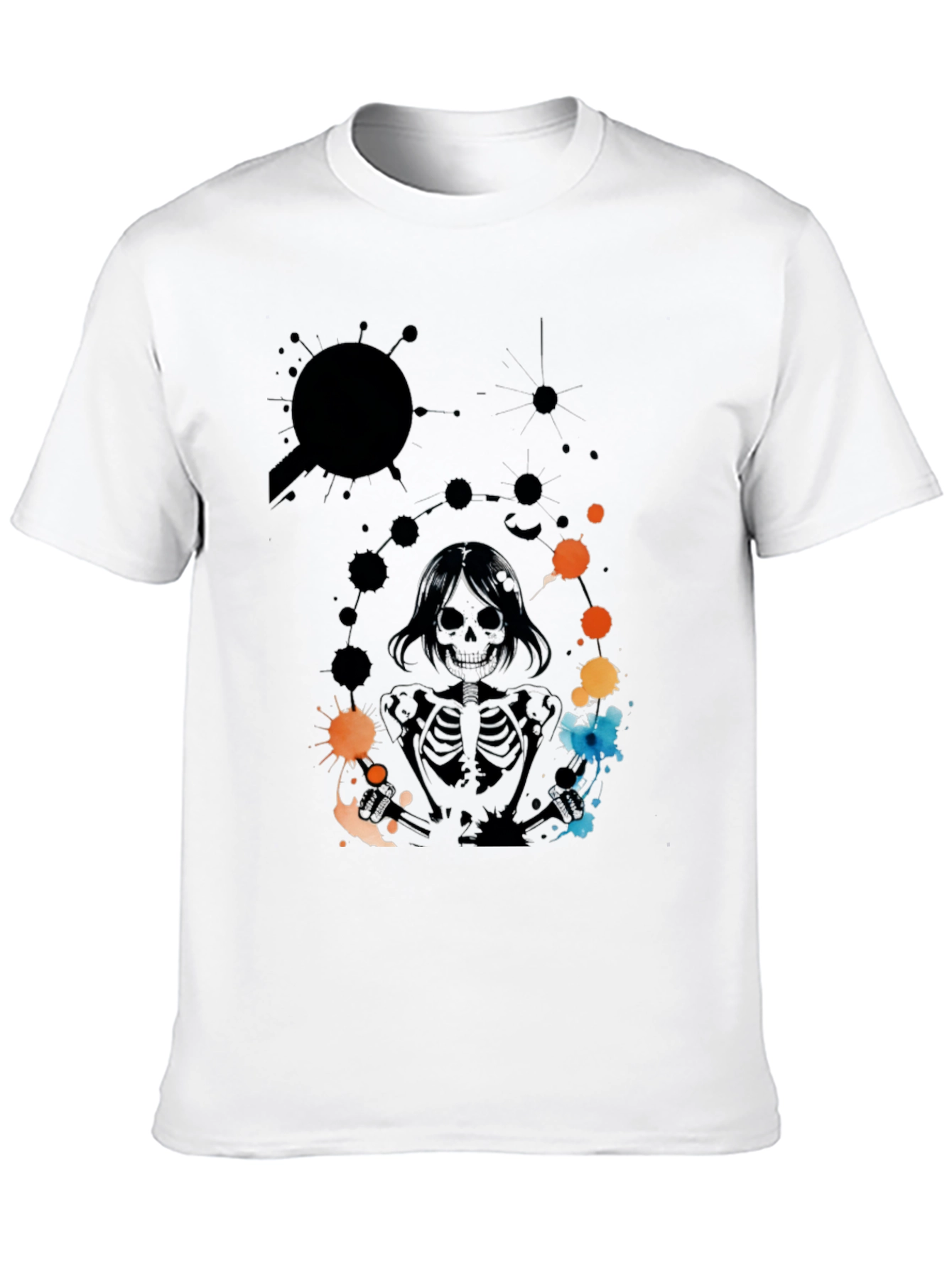 Skeleton Print Black T-Shirt