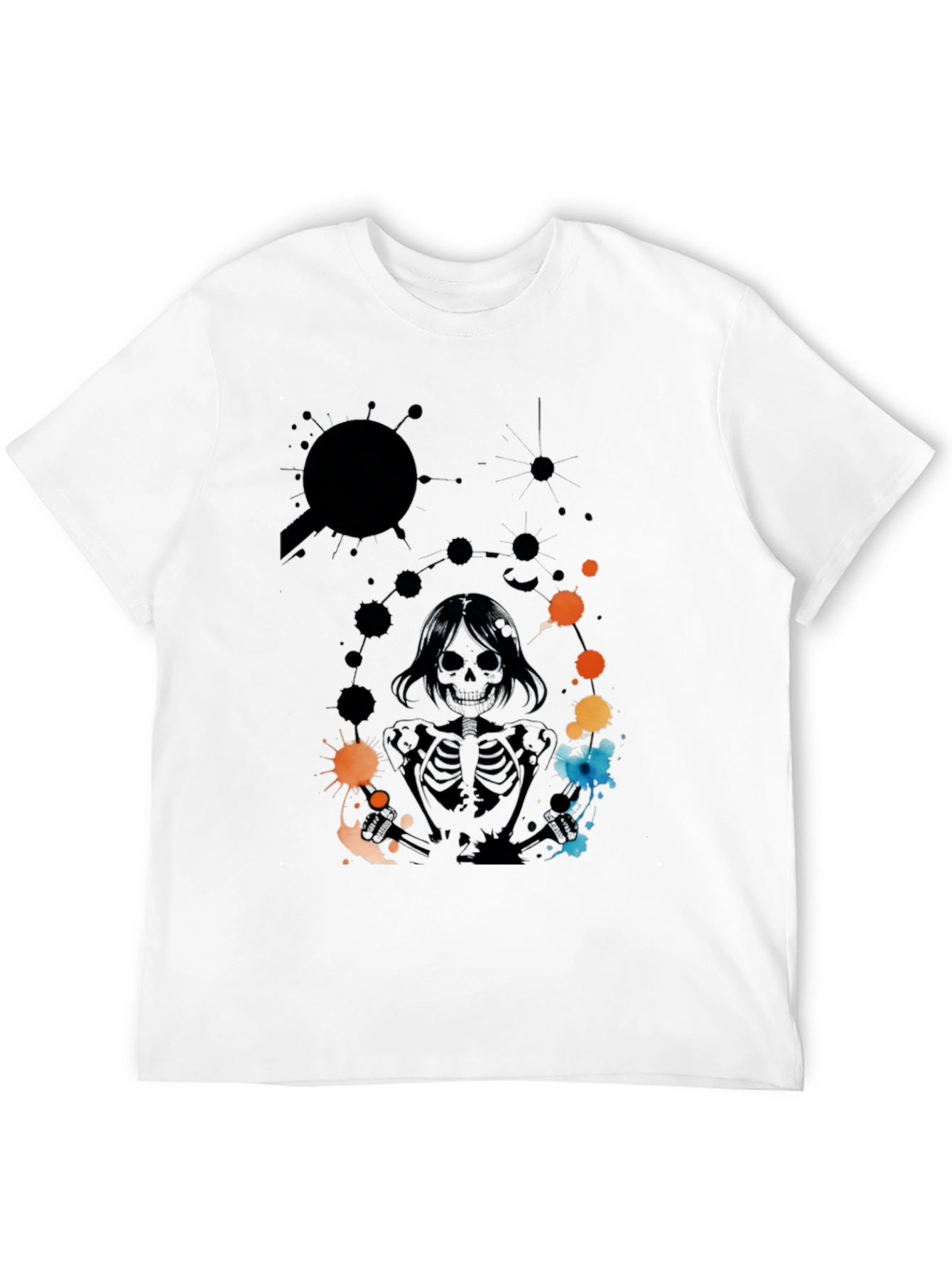 Skeleton Print Black T-Shirt
