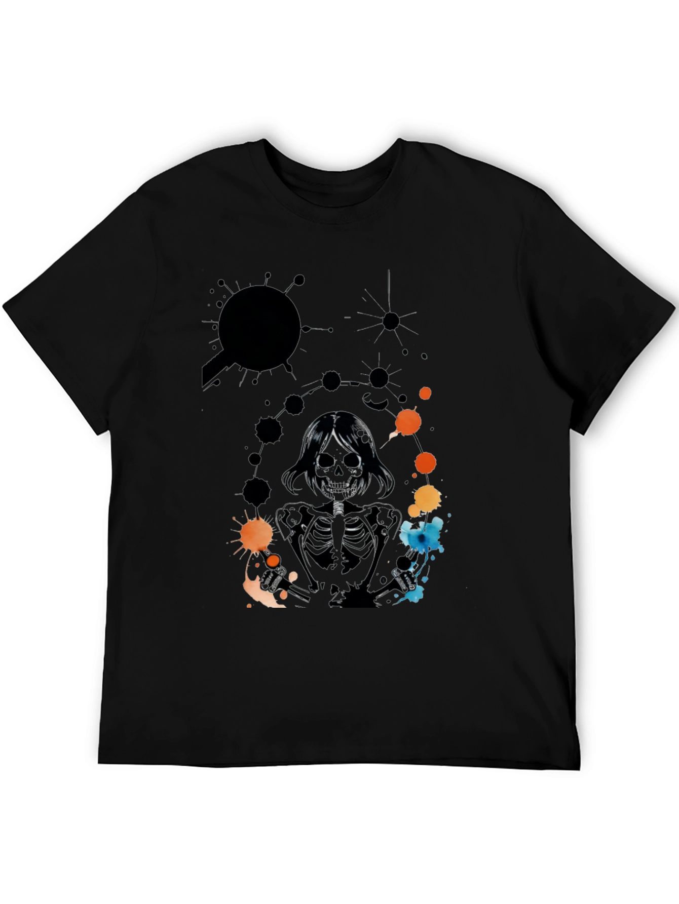 Skeleton Print Black T-Shirt