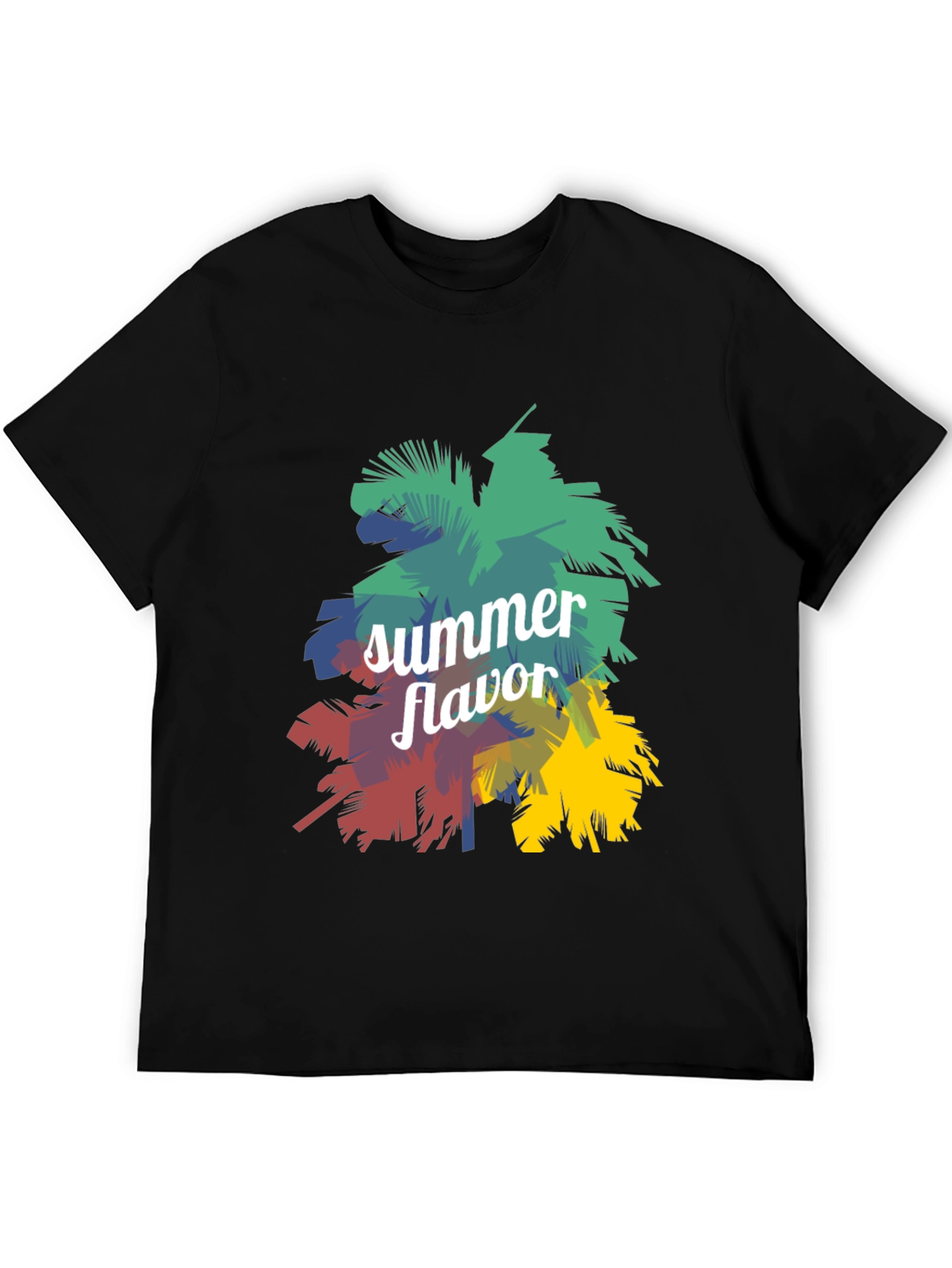 Summer Flavor Graphic Print Black T-Shirt