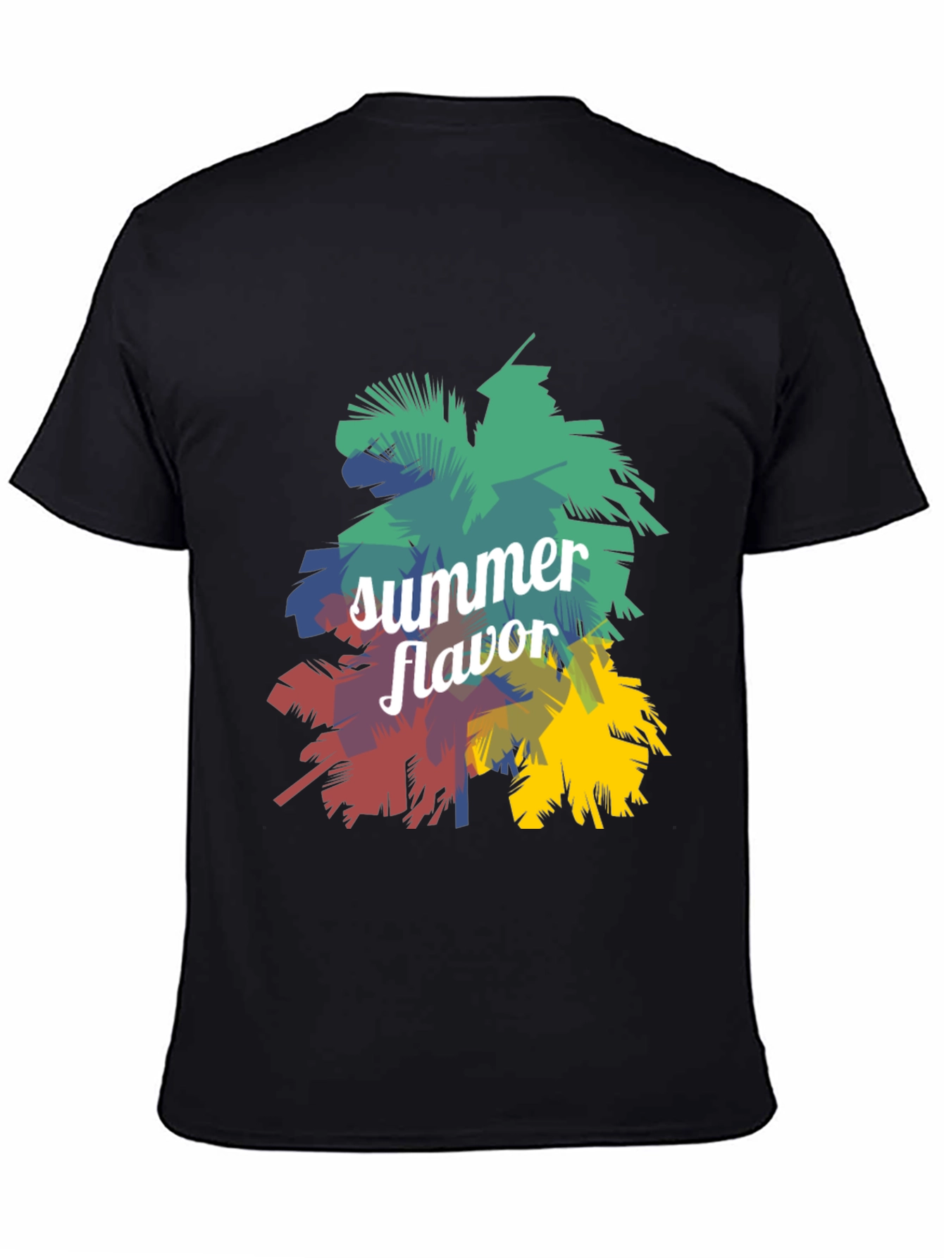 Summer Flavor Graphic Print Black T-Shirt