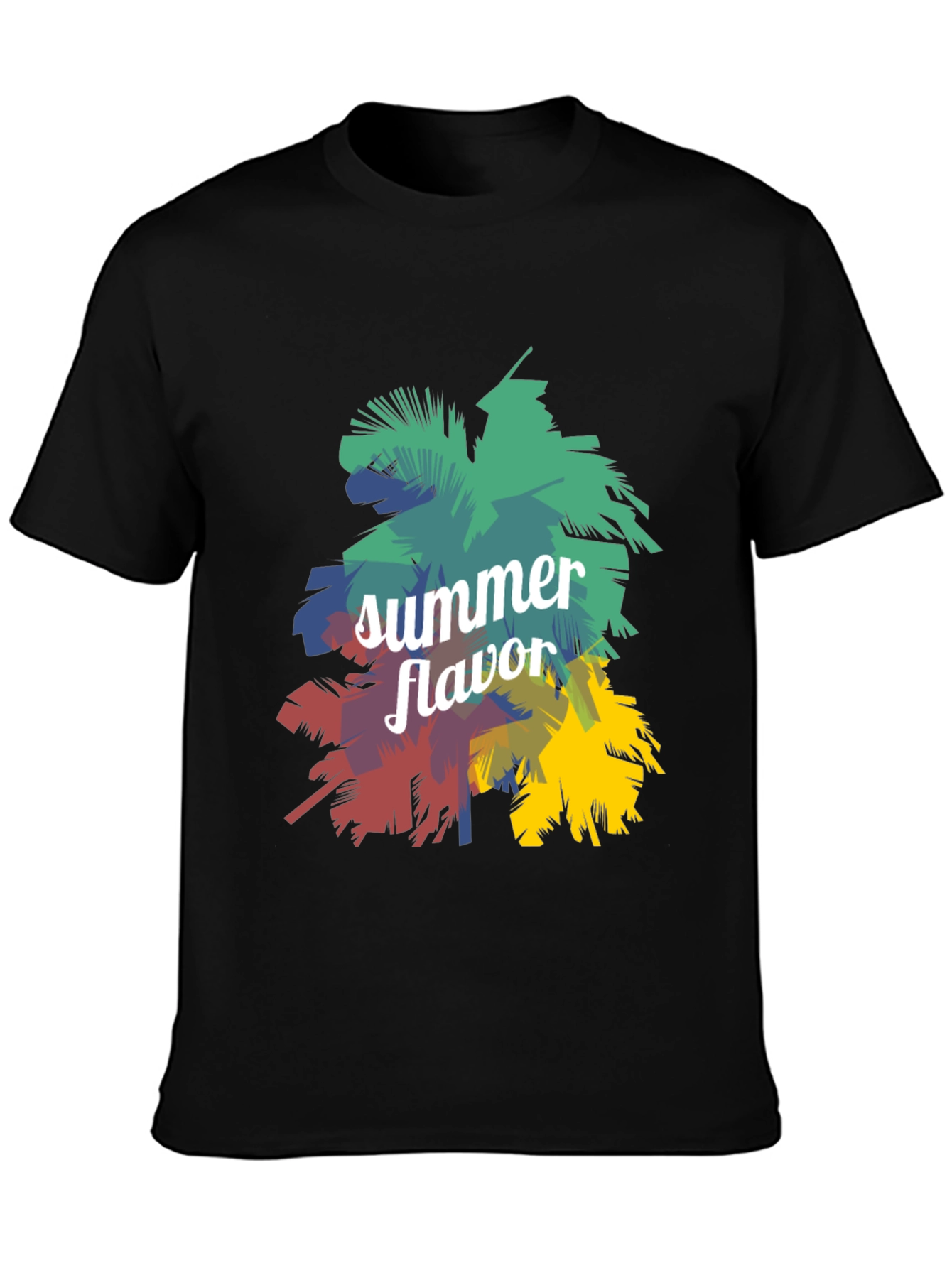 Summer Flavor Graphic Print Black T-Shirt