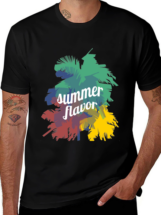 Summer Flavor Graphic Print Black T-Shirt
