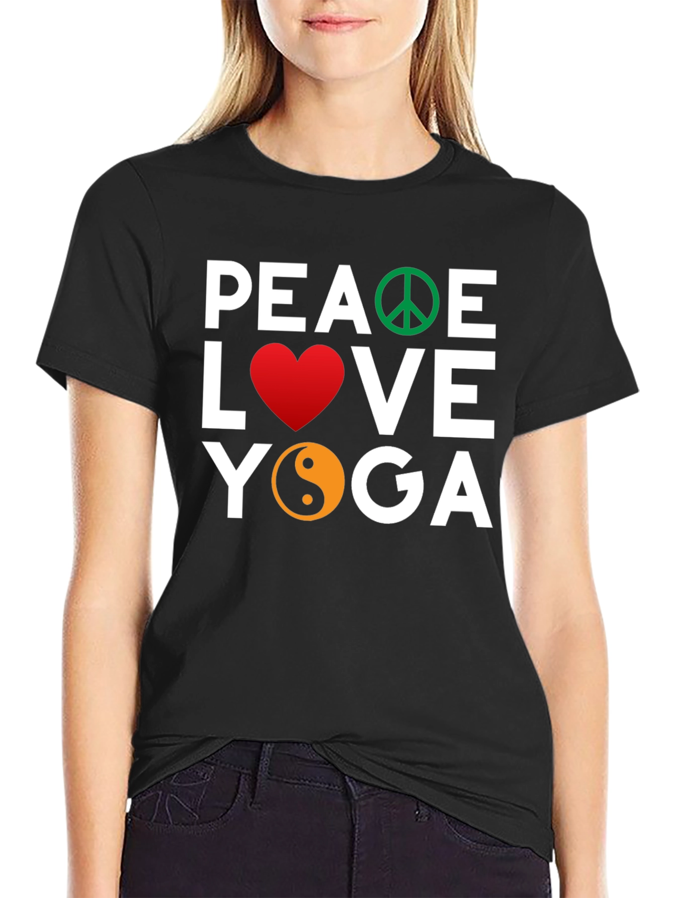 Peace Love Yoga Graphic T-Shirt