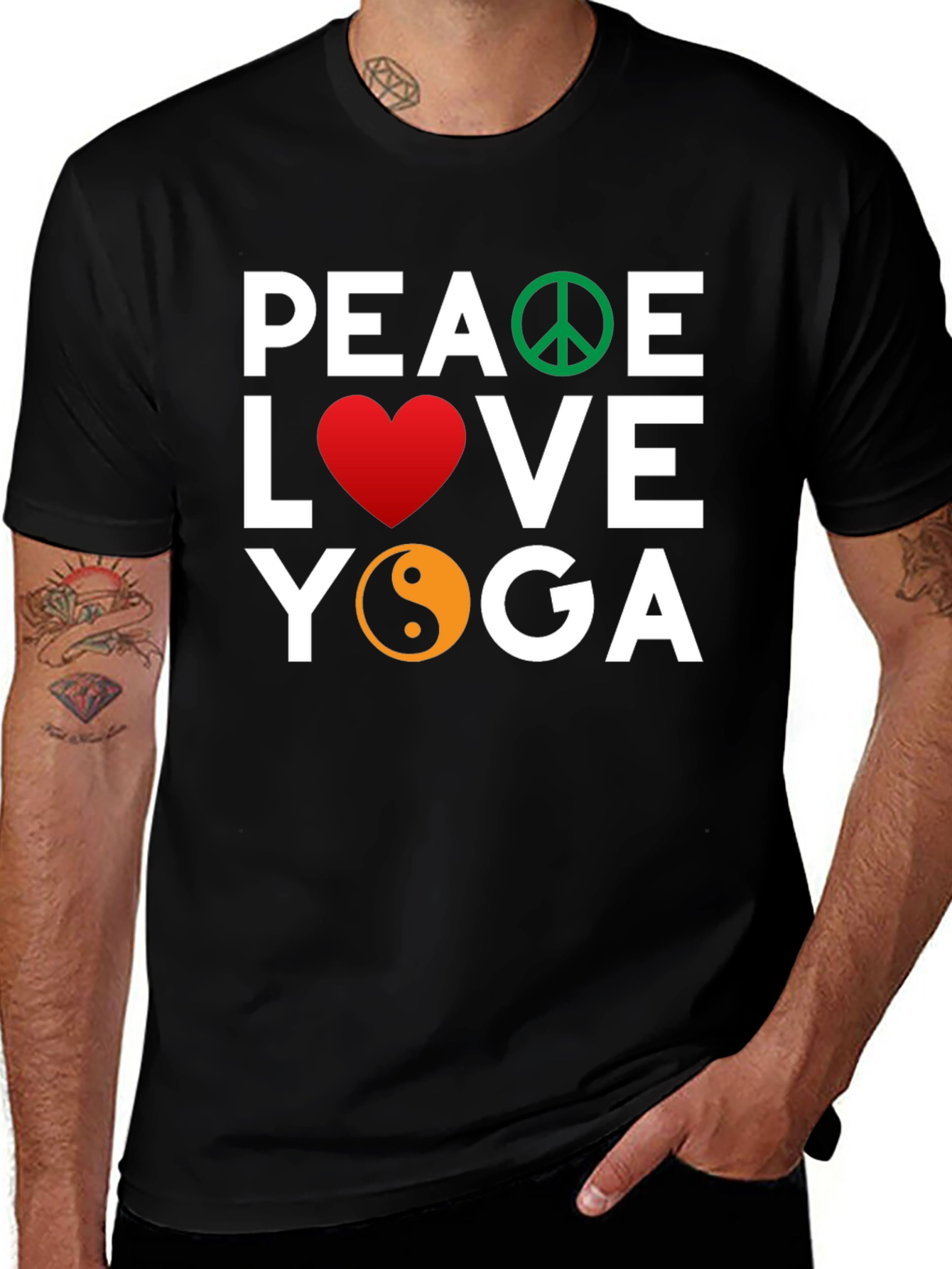 Peace Love Yoga Graphic T-Shirt