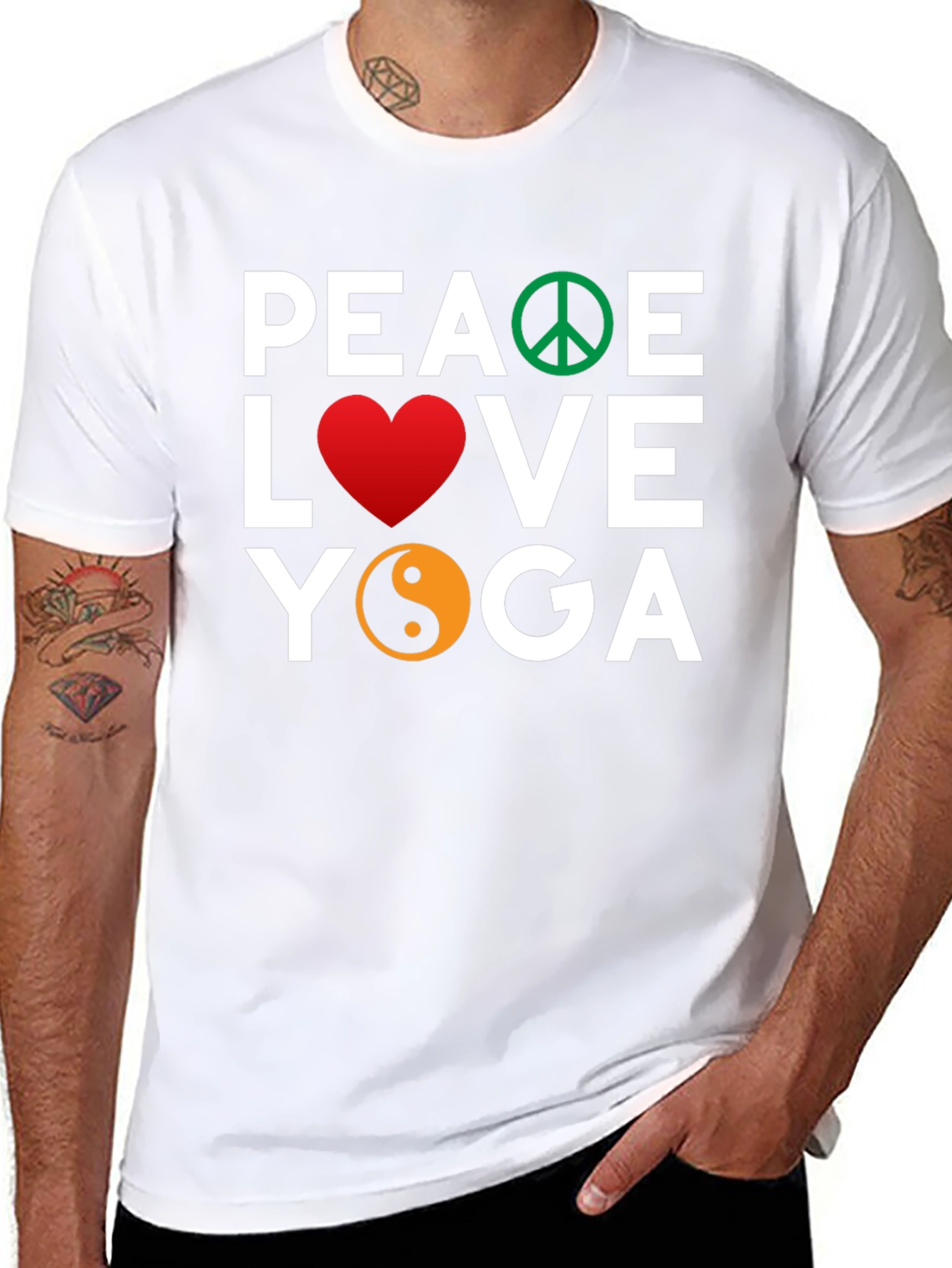 Peace Love Yoga Graphic T-Shirt