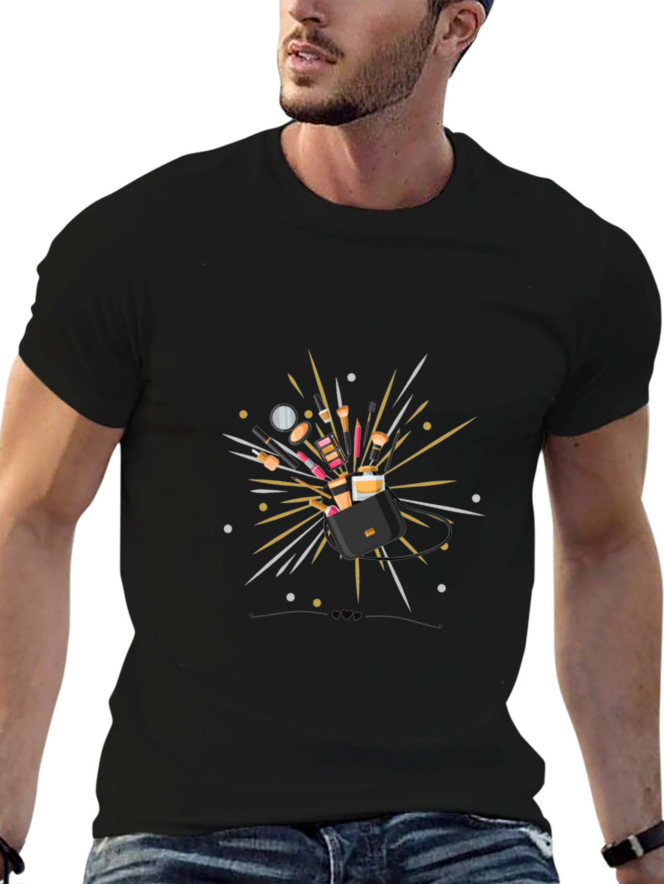 Makeup Explosion Black T-Shirt - Stylish Fashion Tee