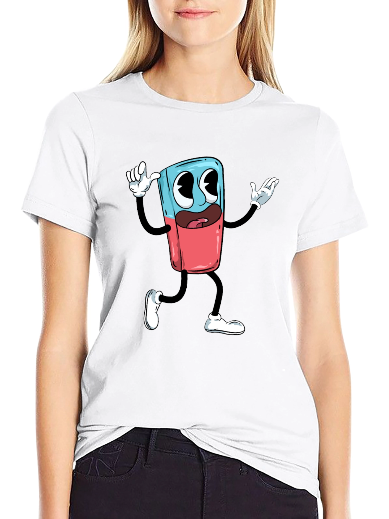 Cartoon Character Graphic Print T-Shirt