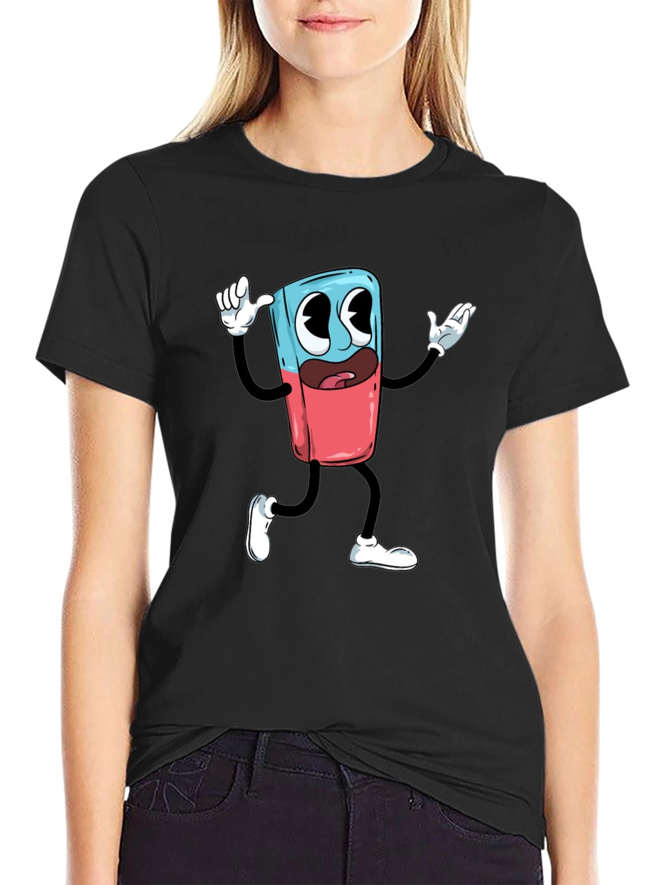 Cartoon Character Graphic Print T-Shirt