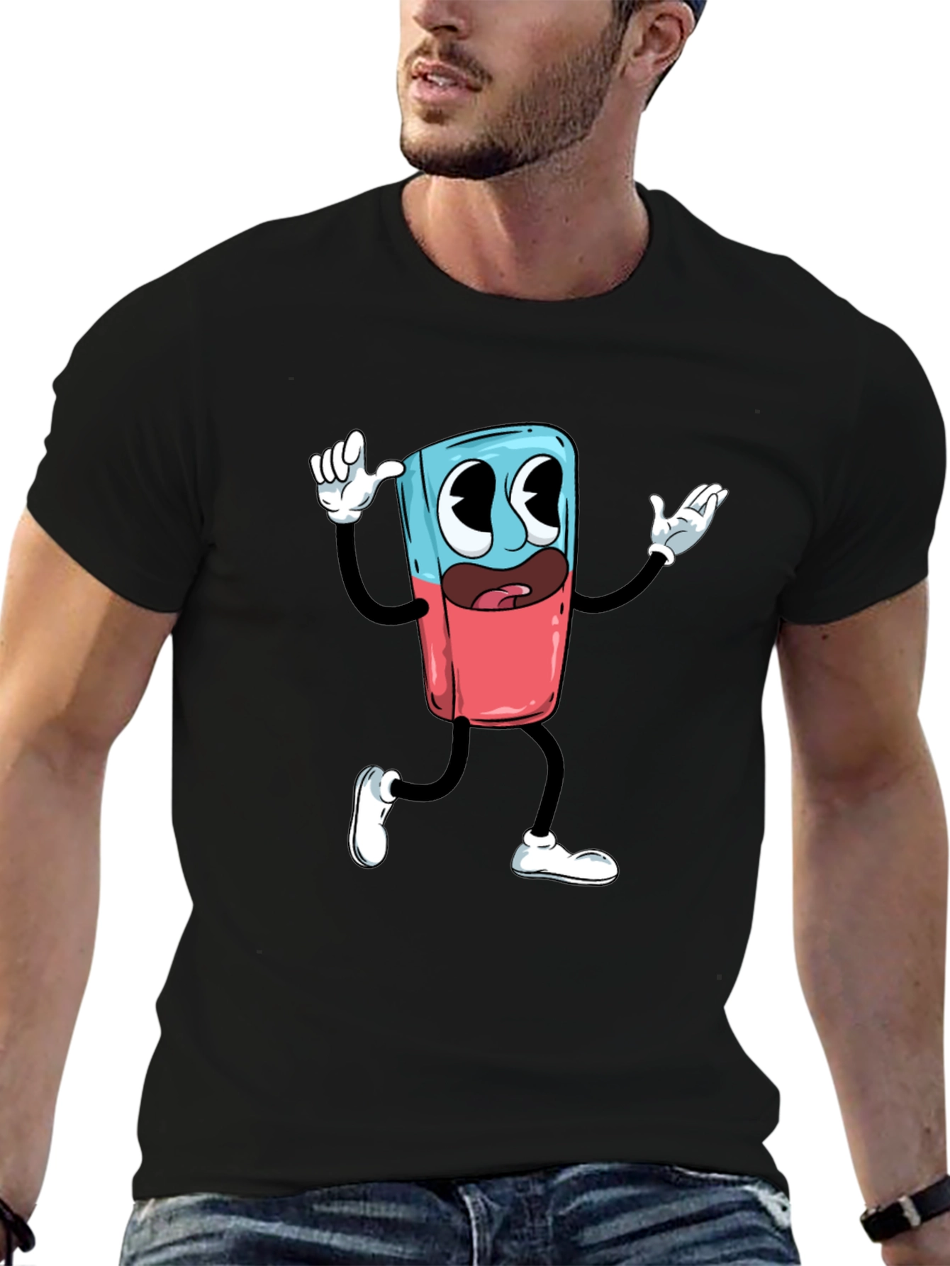 Cartoon Character Graphic Print T-Shirt