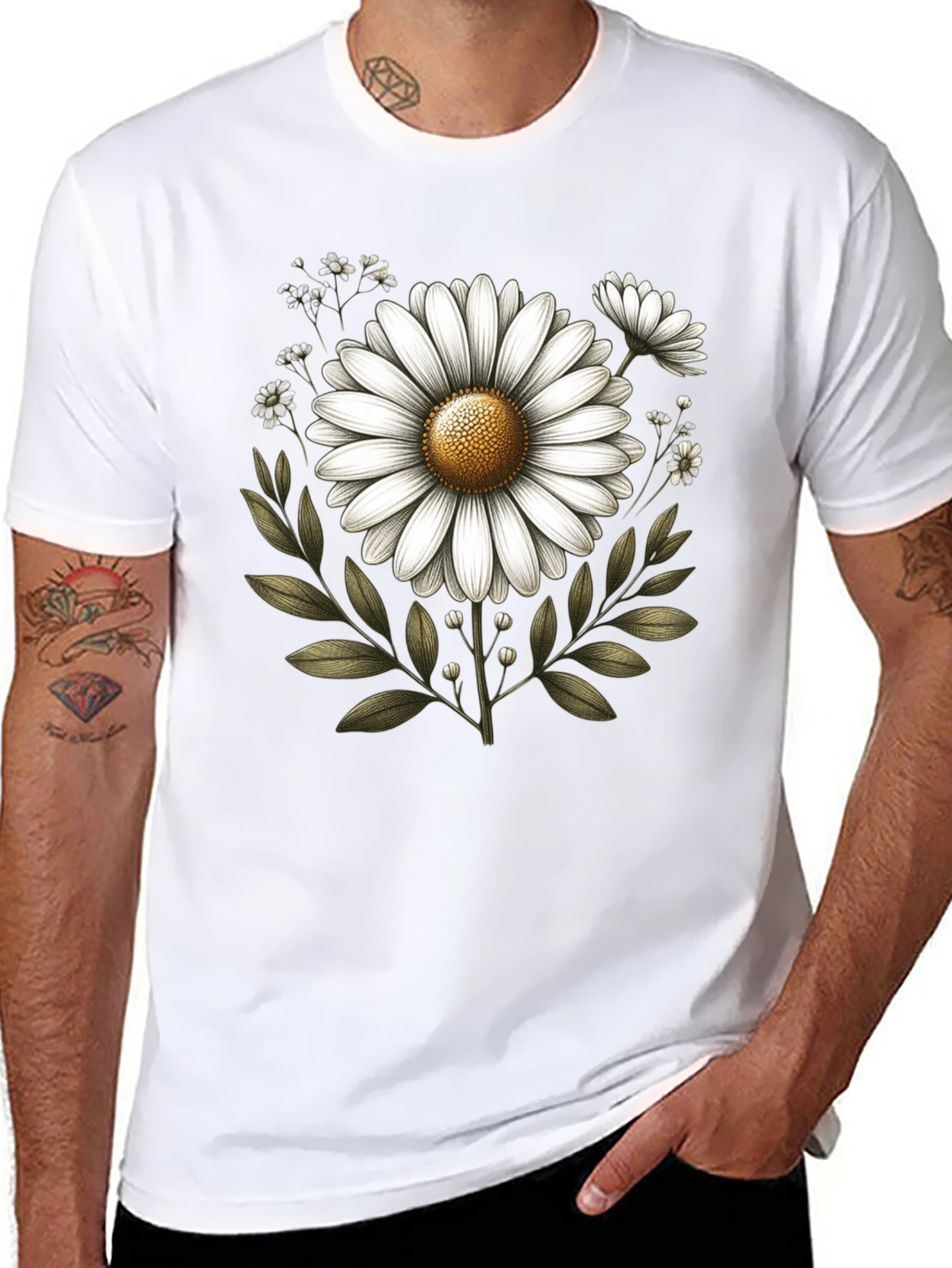 Floral Graphic T-Shirt - Classic Daisy Design