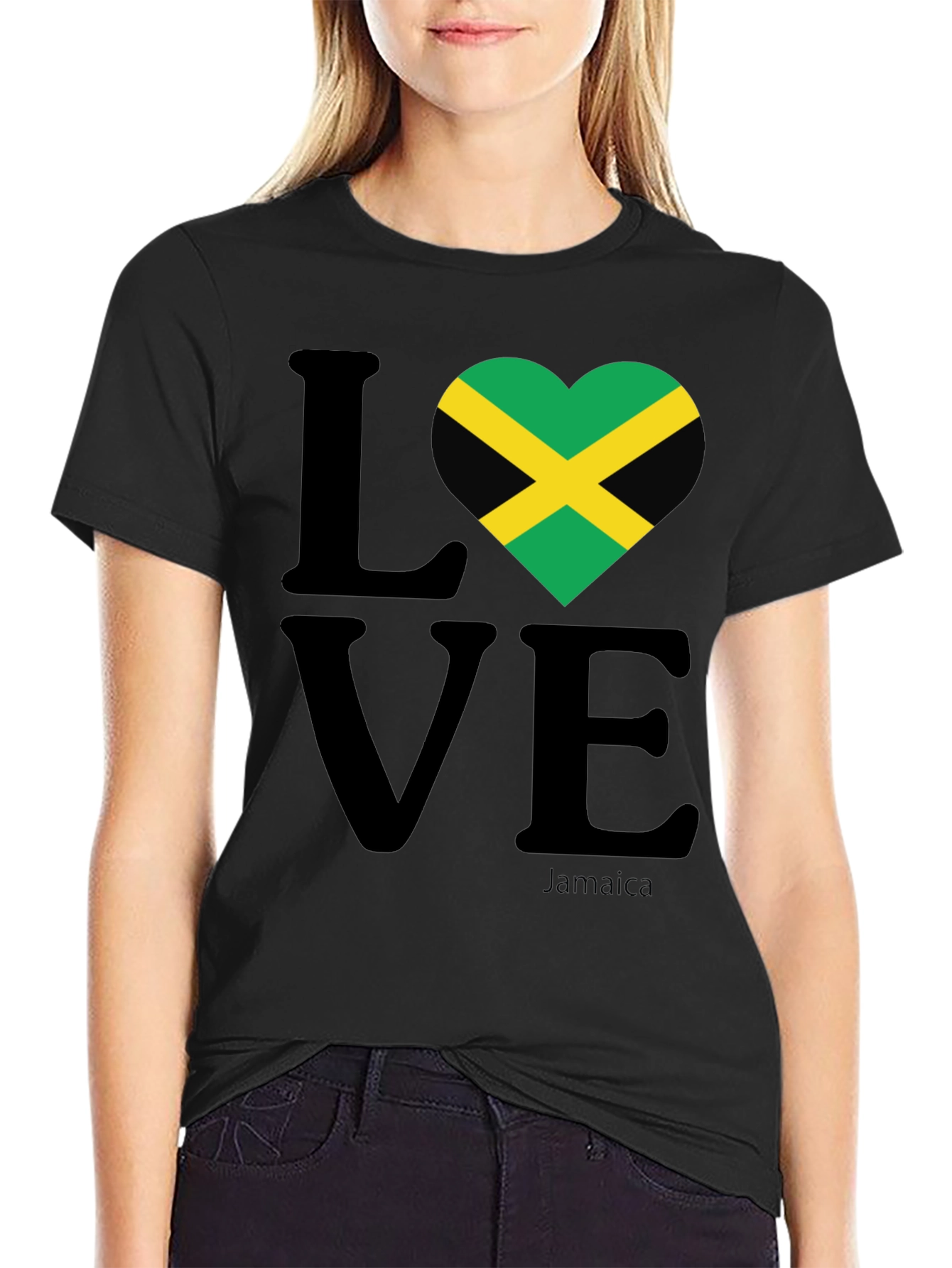 Jamaica Love T-Shirt - Black Graphic Tee