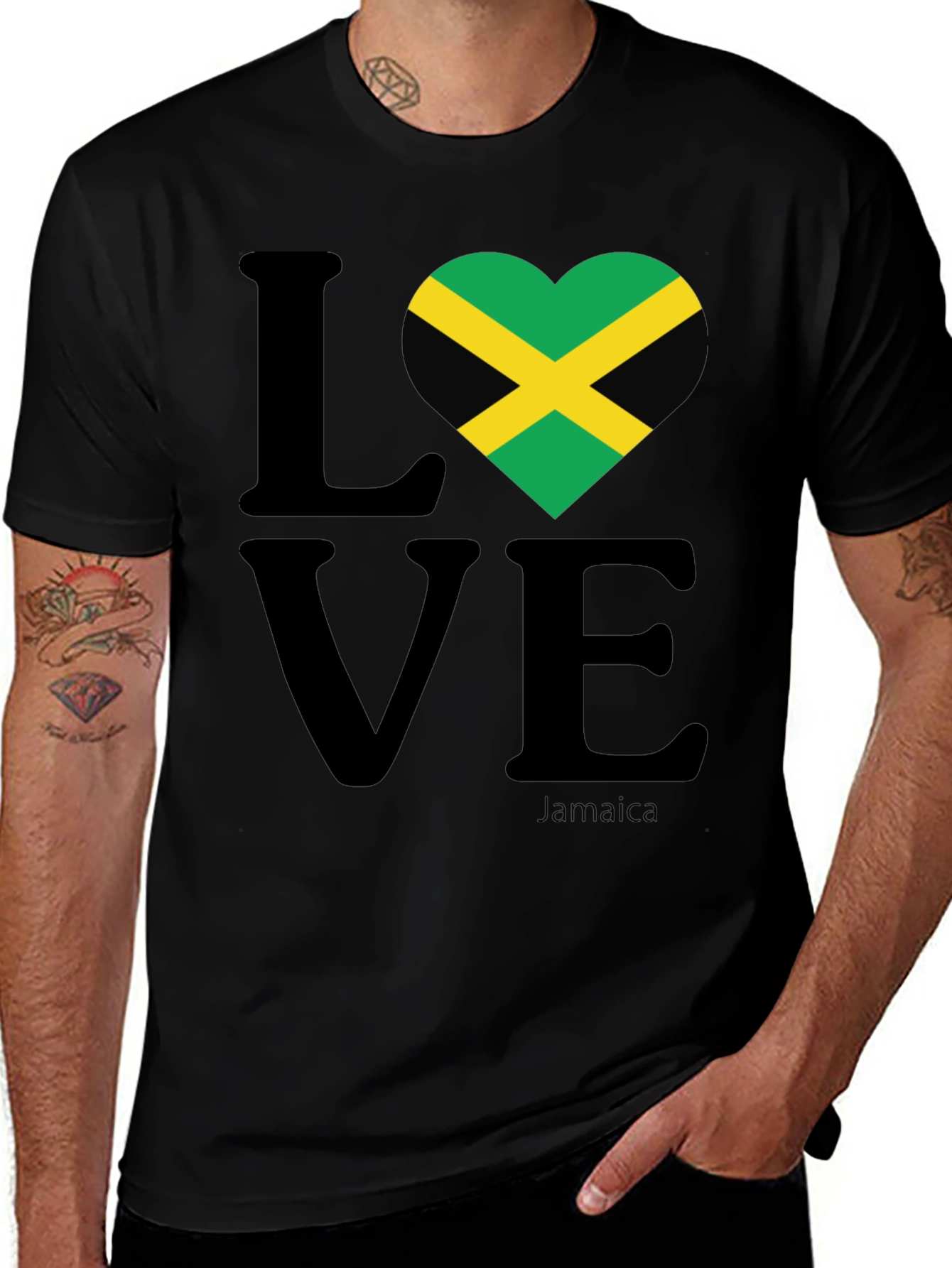 Jamaica Love T-Shirt - Black Graphic Tee