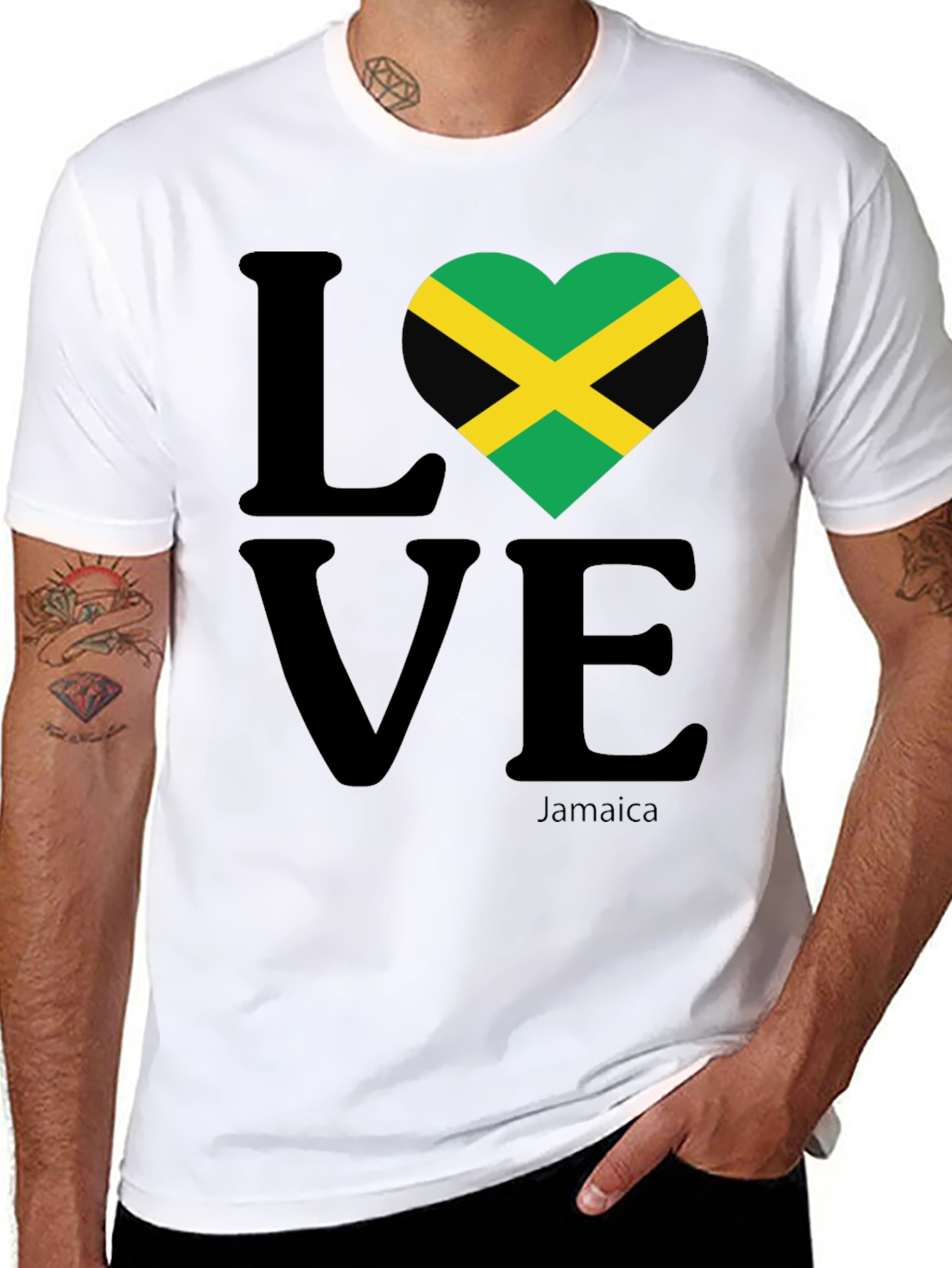 Jamaica Love T-Shirt - Black Graphic Tee