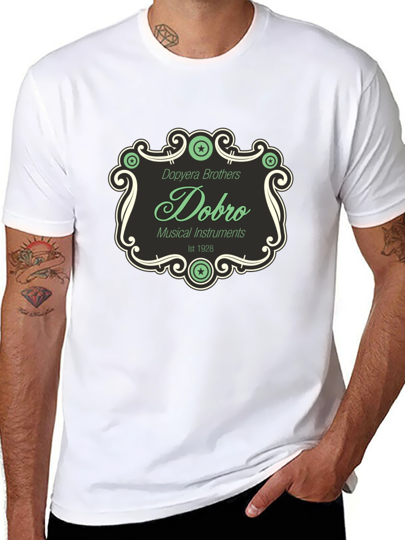 Dobro Brothers Musical Instruments Black T-Shirt
