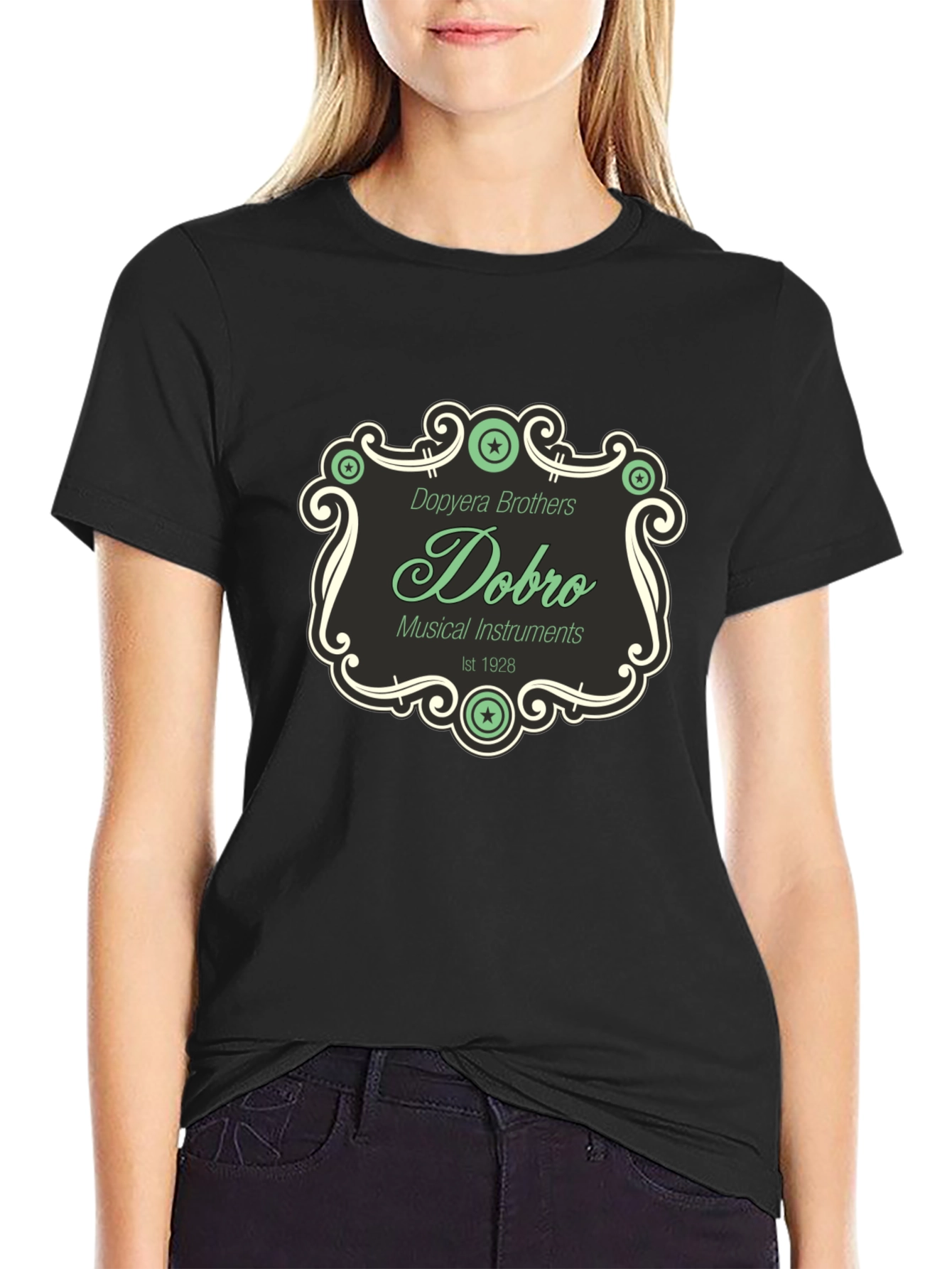Dobro Brothers Musical Instruments Black T-Shirt