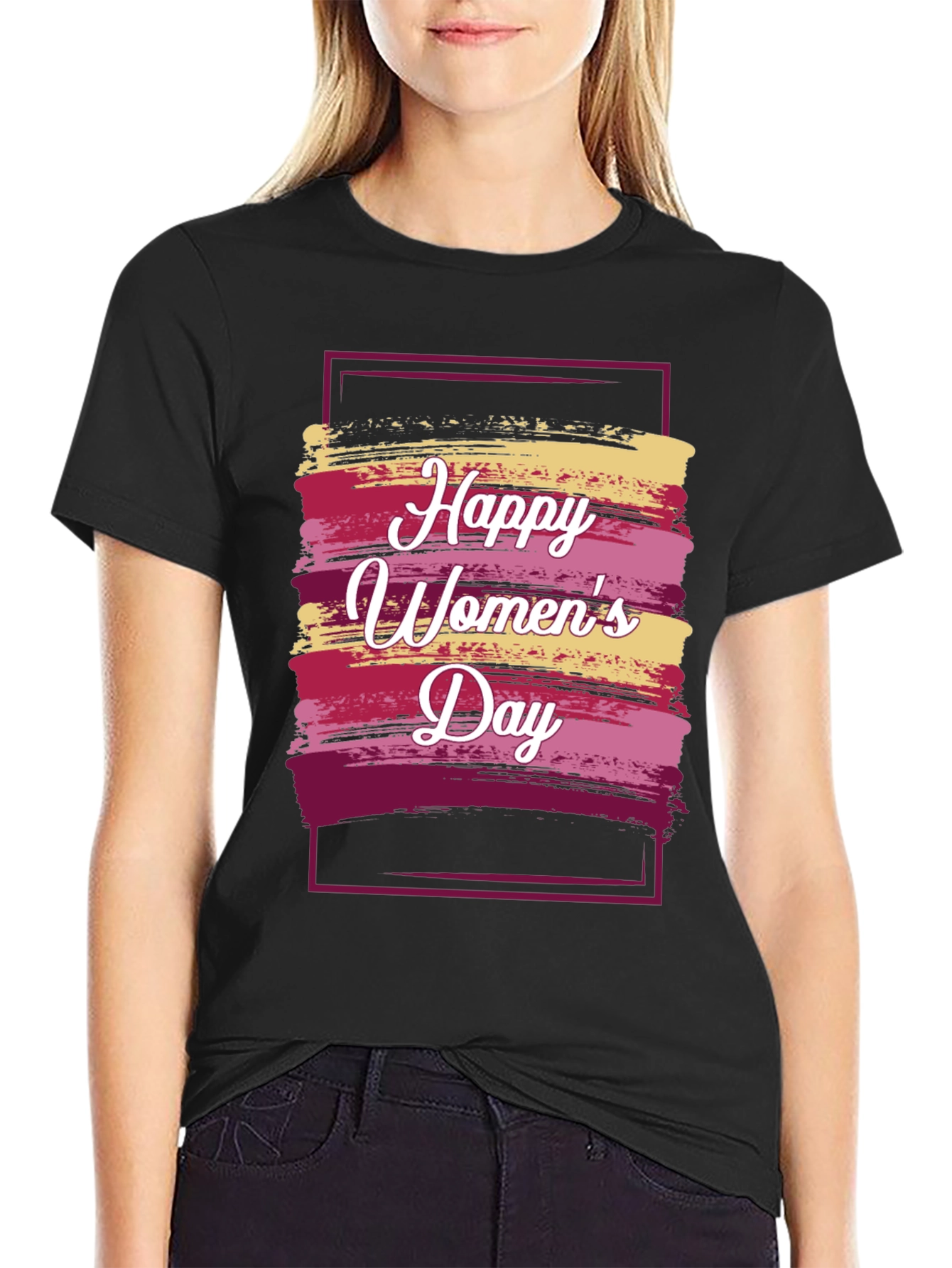 Happy Womens Day Graphic Tee - Black