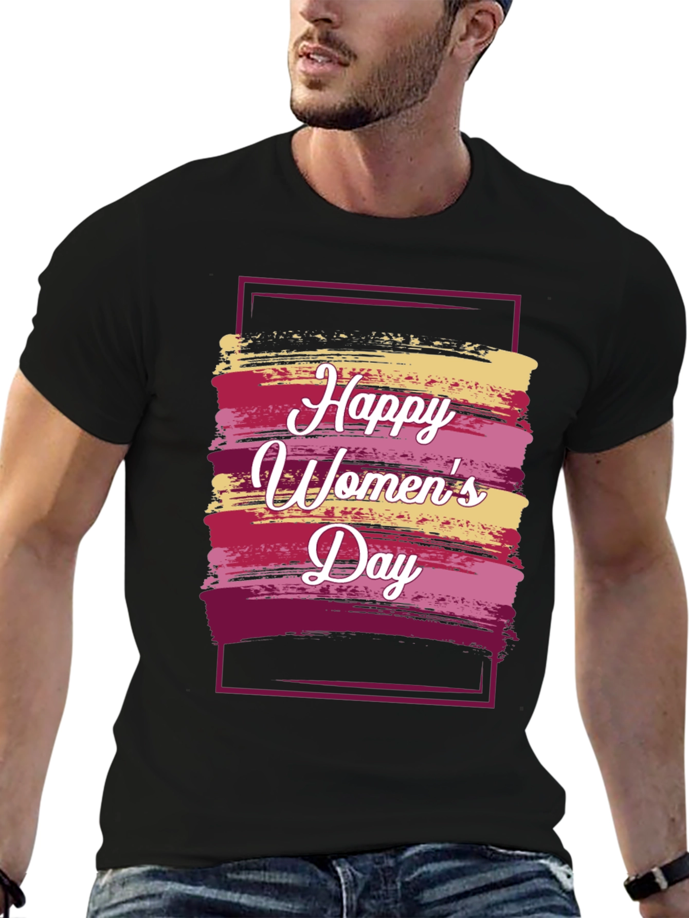 Happy Womens Day Graphic Tee - Black
