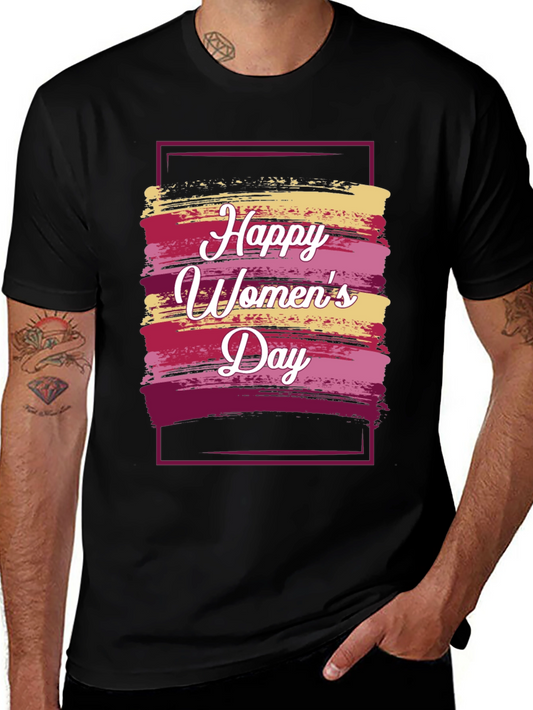 Happy Womens Day Graphic Tee - Black