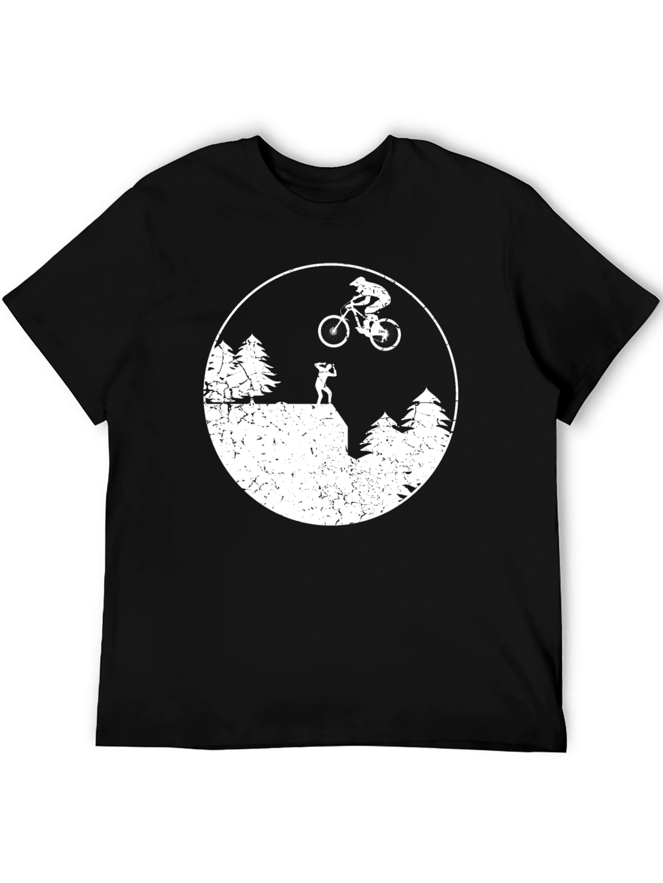 Mountain Biker Silhouette Black T-Shirt