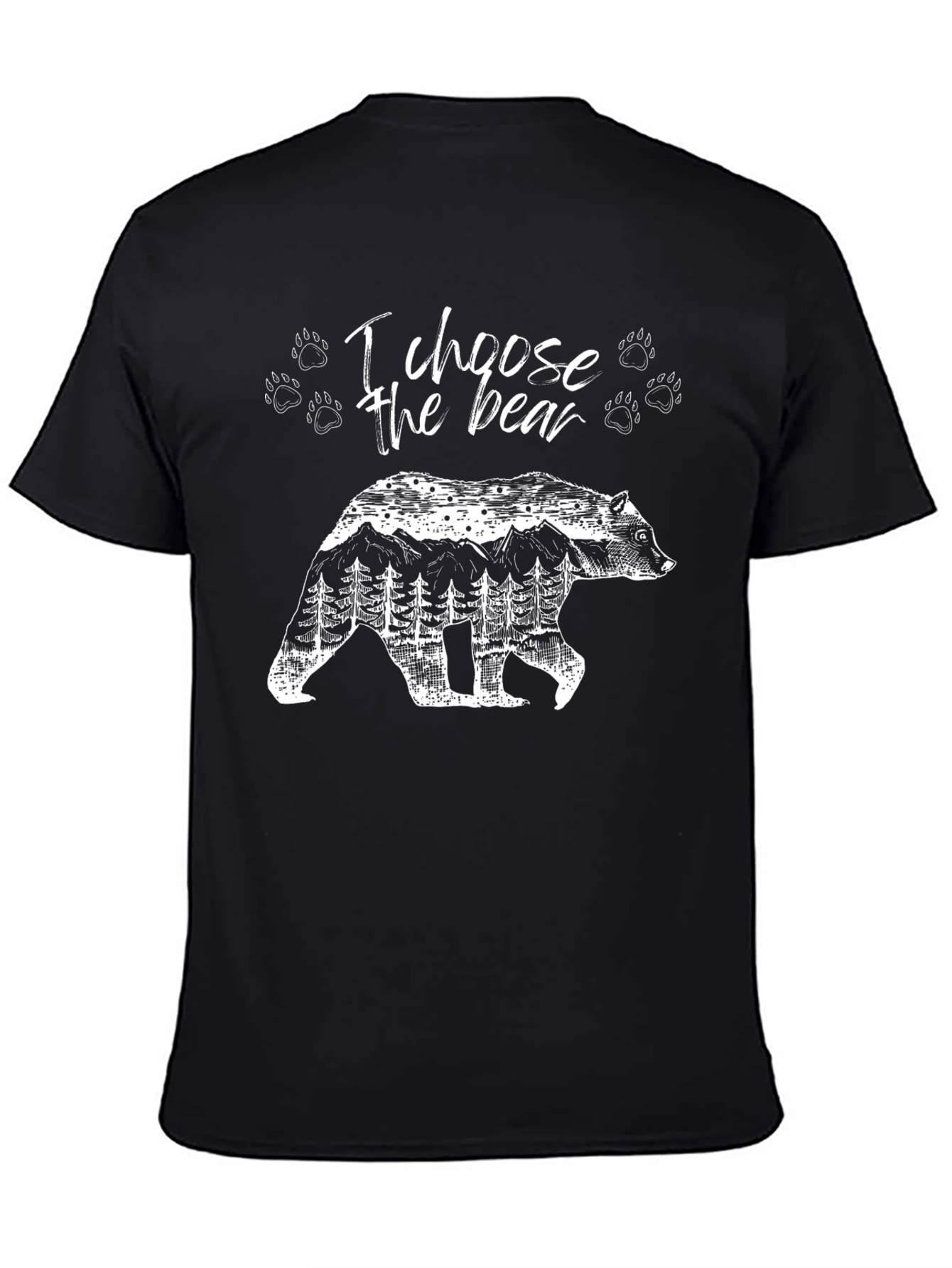 I Choose The Bear Black Graphic Tee
