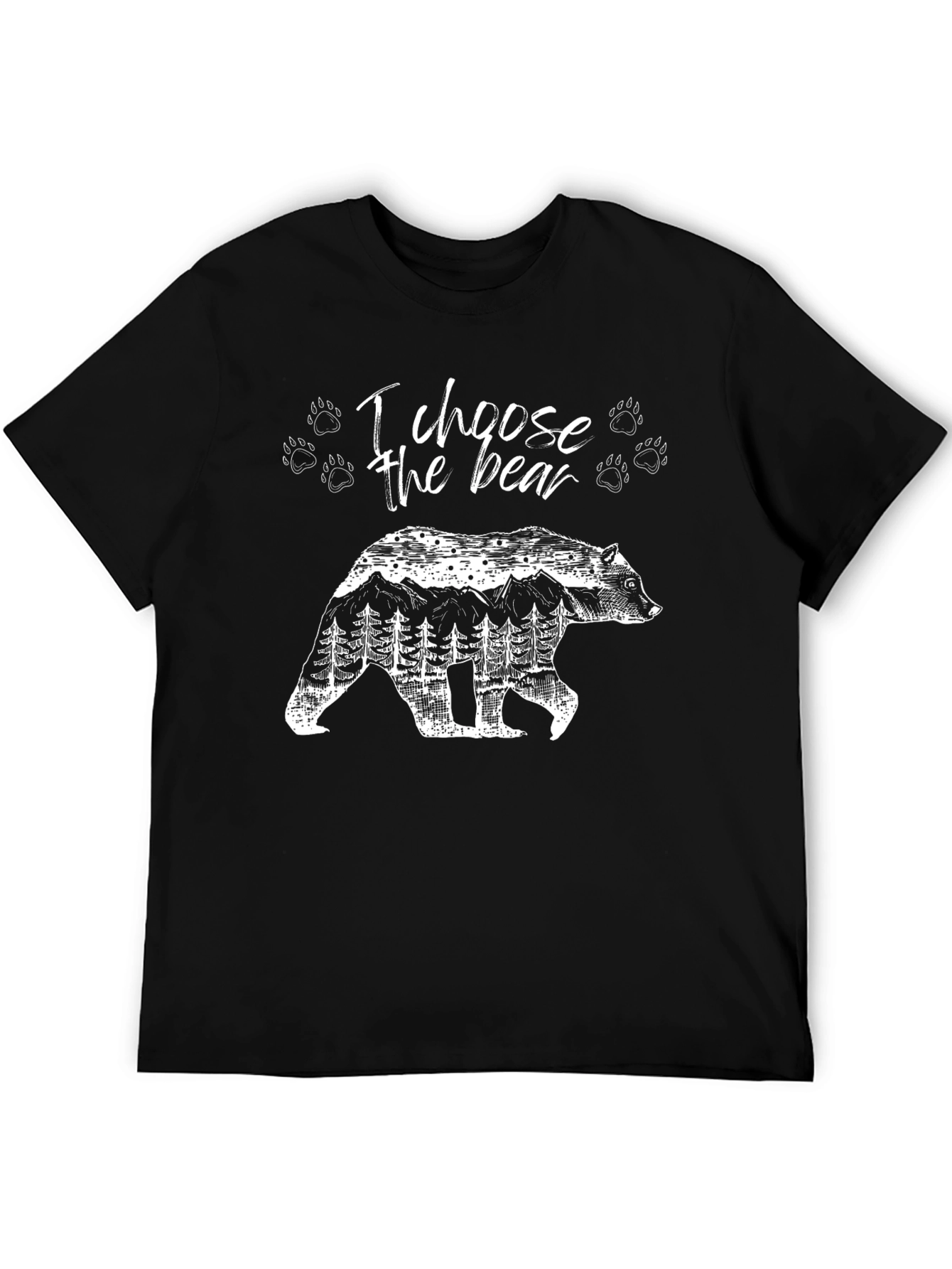 I Choose The Bear Black Graphic Tee