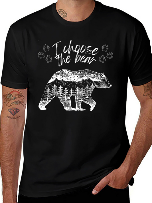 I Choose The Bear Black Graphic Tee