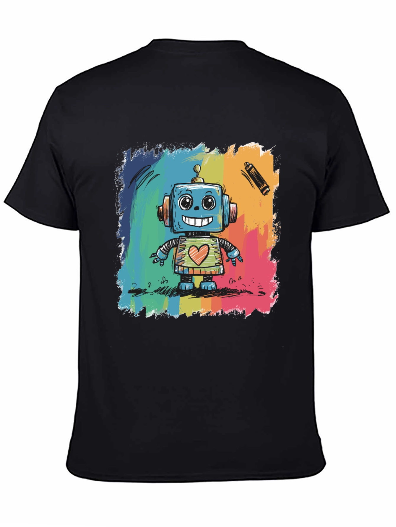 Rainbow Robot Graphic Tee - Funky & Unique!