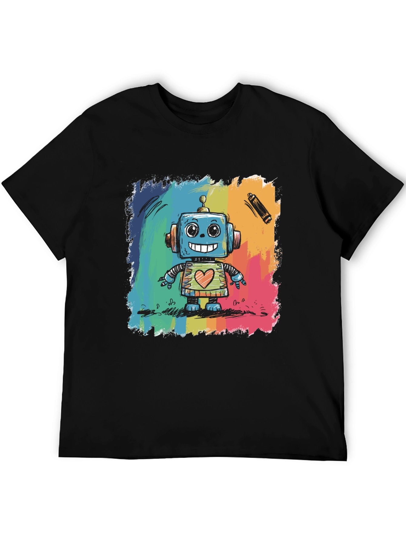 Rainbow Robot Graphic Tee - Funky & Unique!