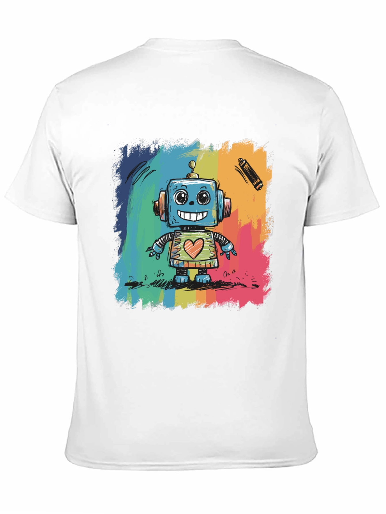 Rainbow Robot Graphic Tee - Funky & Unique!