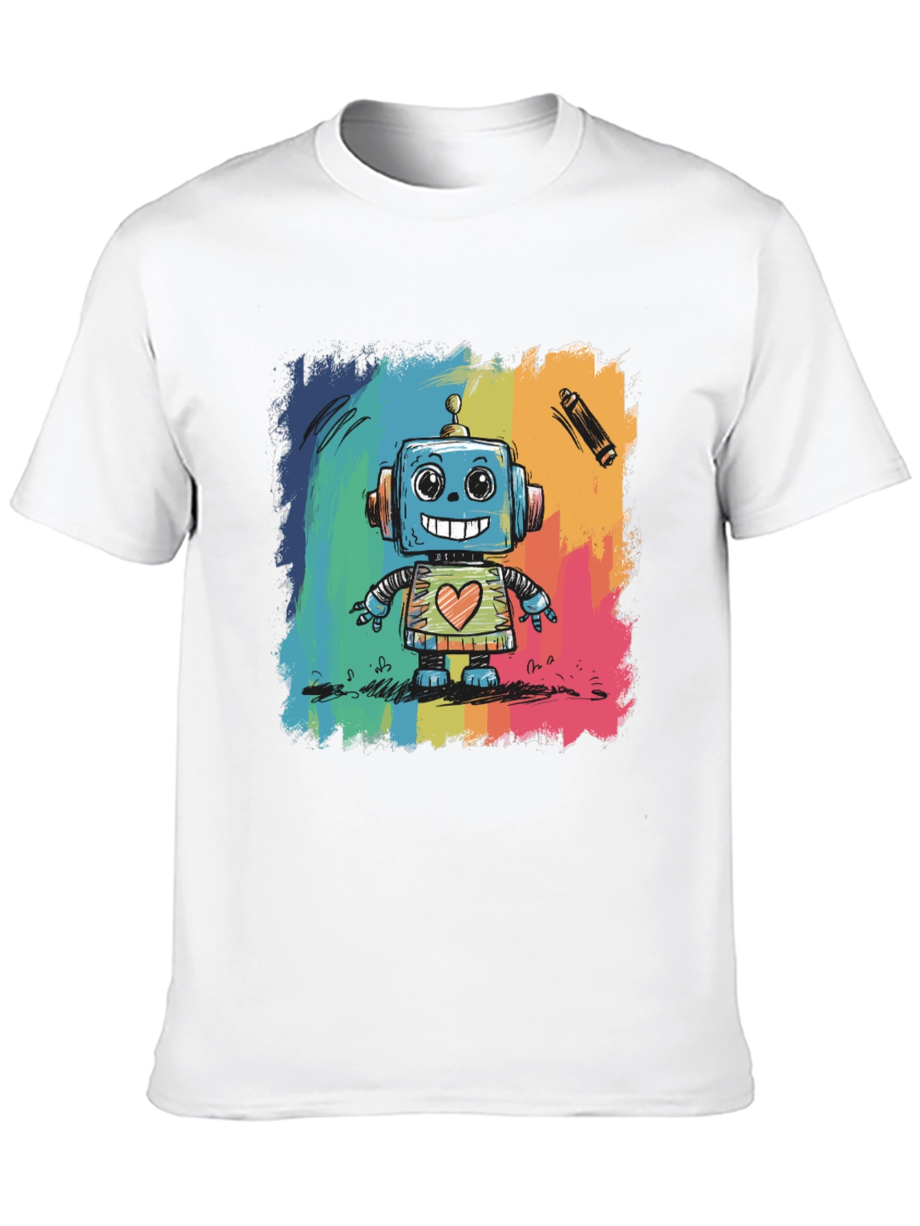 Rainbow Robot Graphic Tee - Funky & Unique!