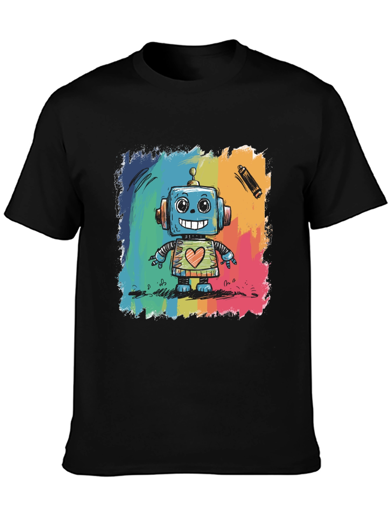 Rainbow Robot Graphic Tee - Funky & Unique!