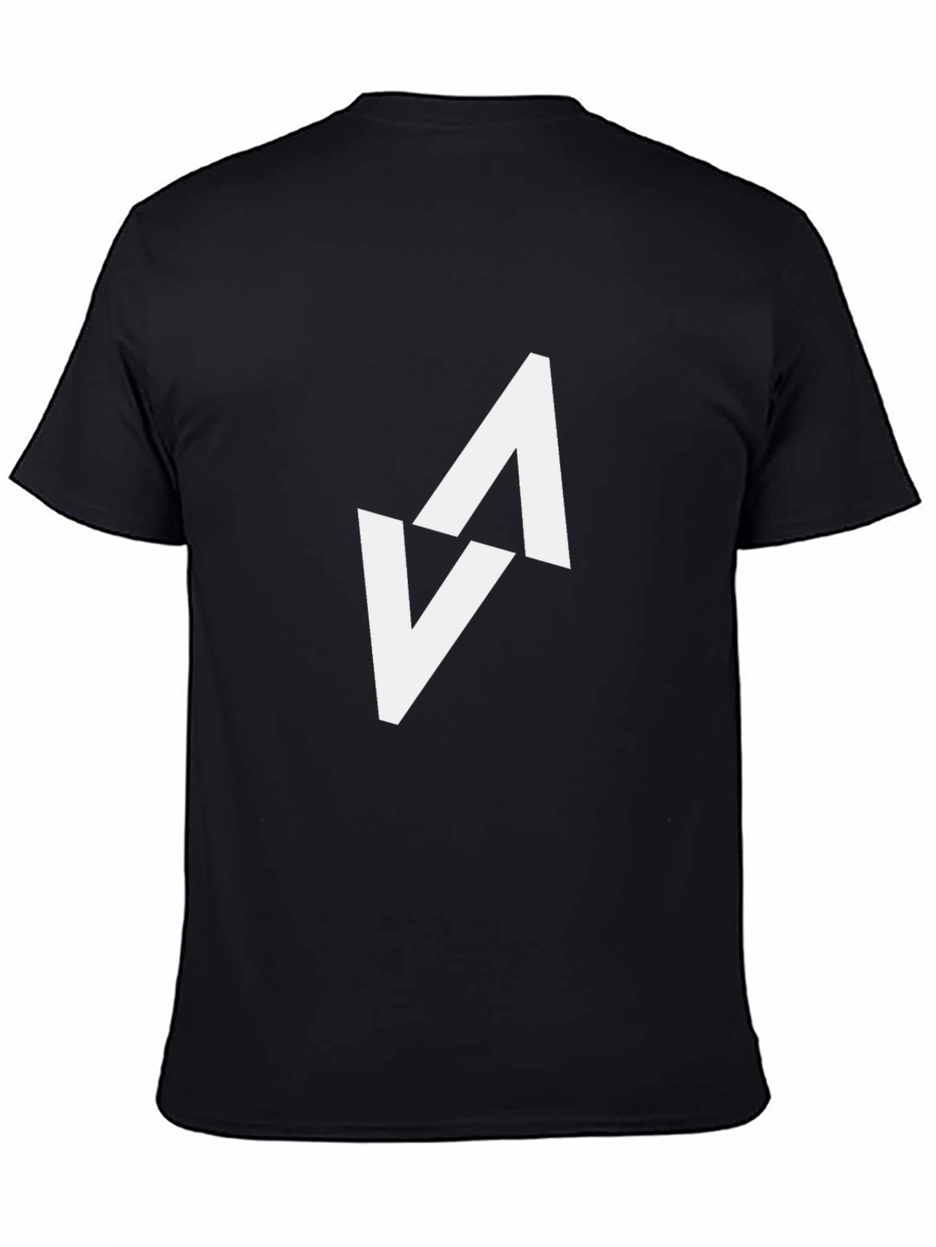Modern Black T-Shirt with Abstract White Arrow Design