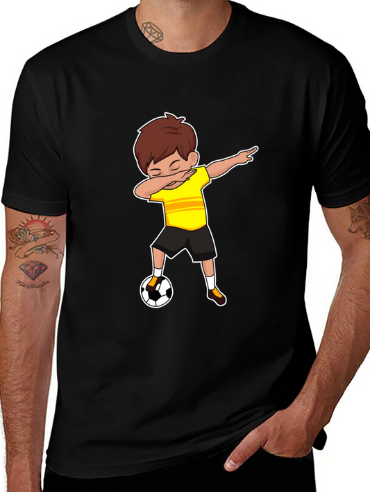 Soccer Dab Boy Black T-Shirt - Sporty & Fun!