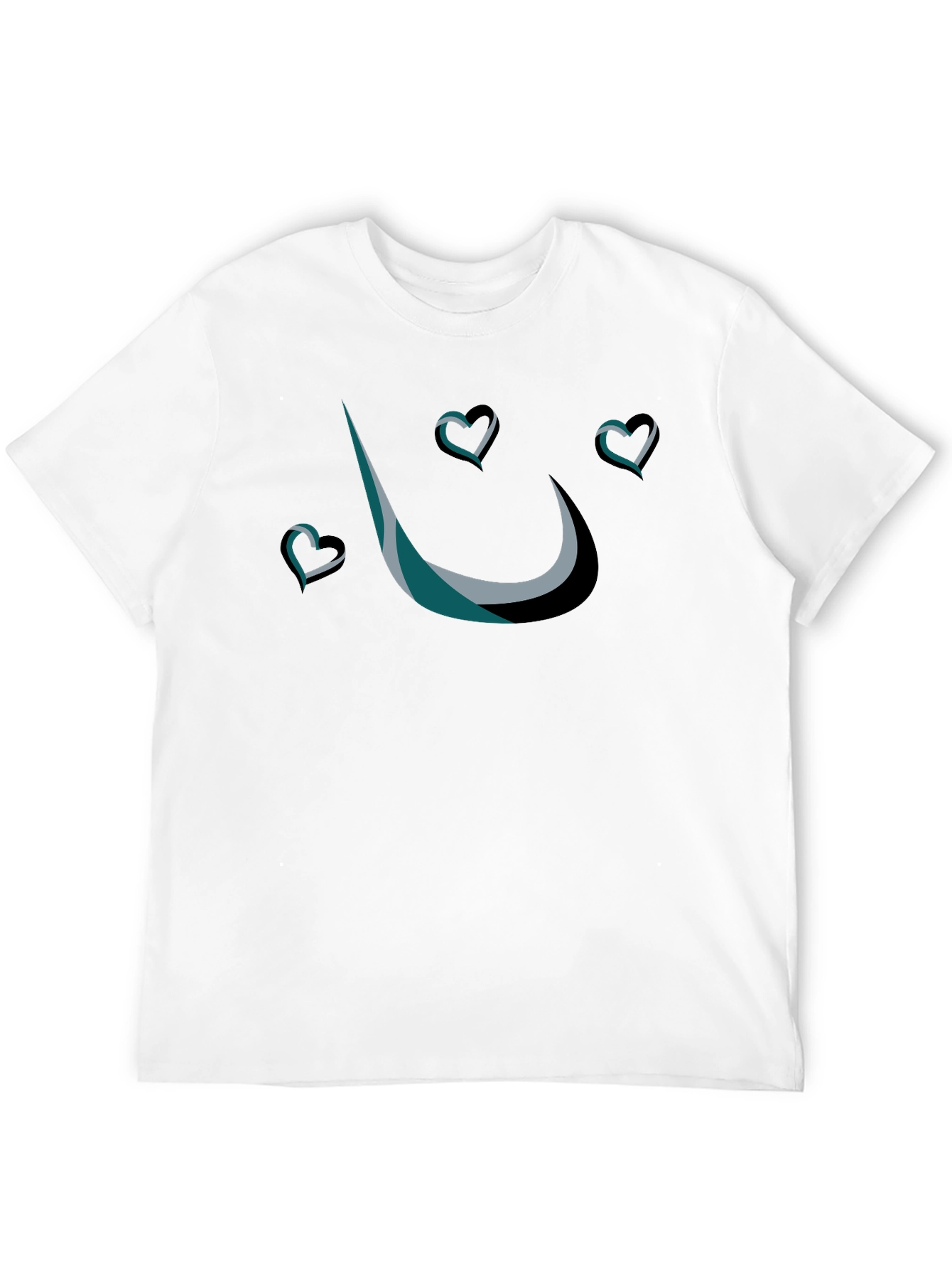 Stylish Black T-Shirt with Heart Design