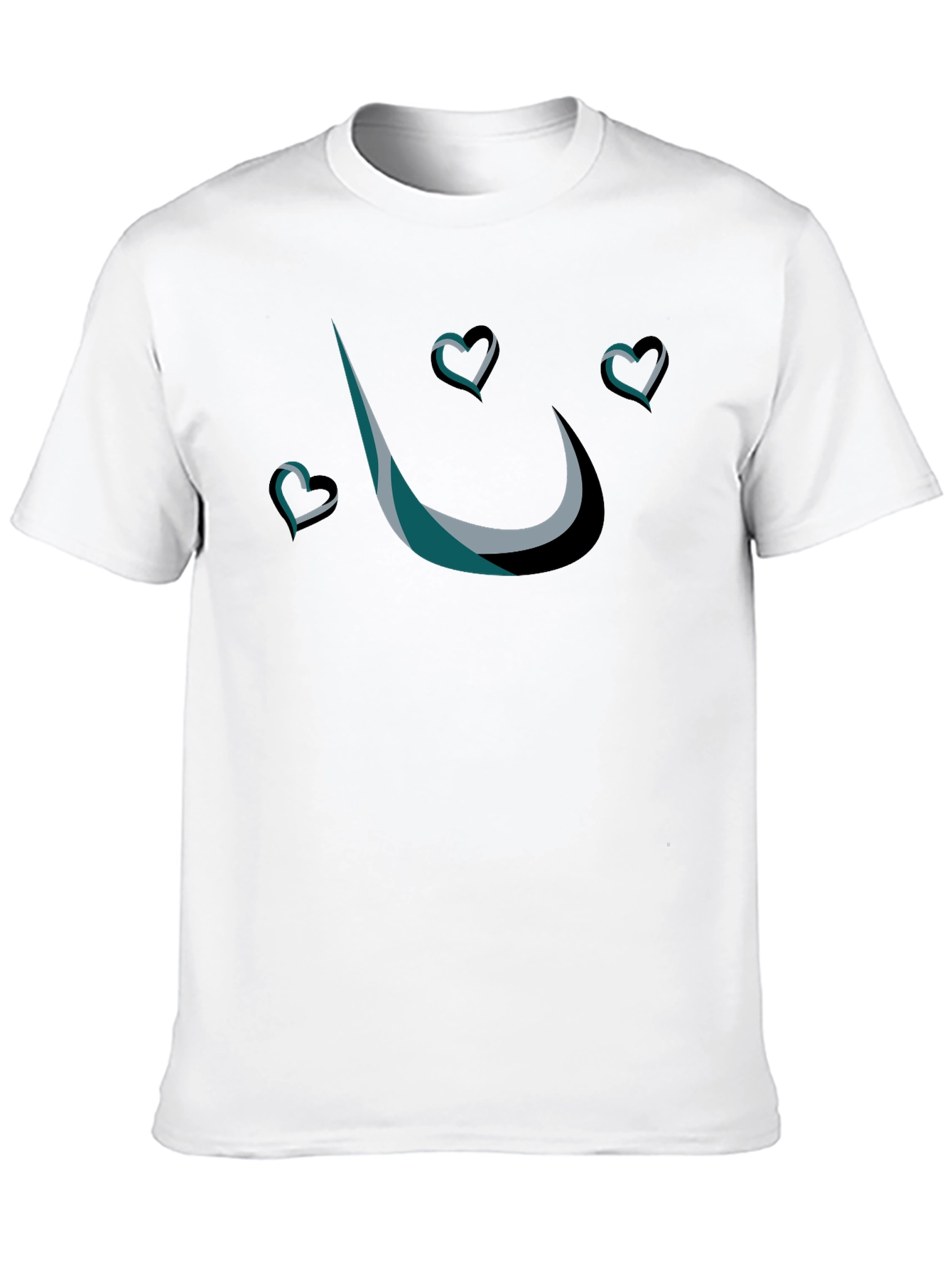 Stylish Black T-Shirt with Heart Design