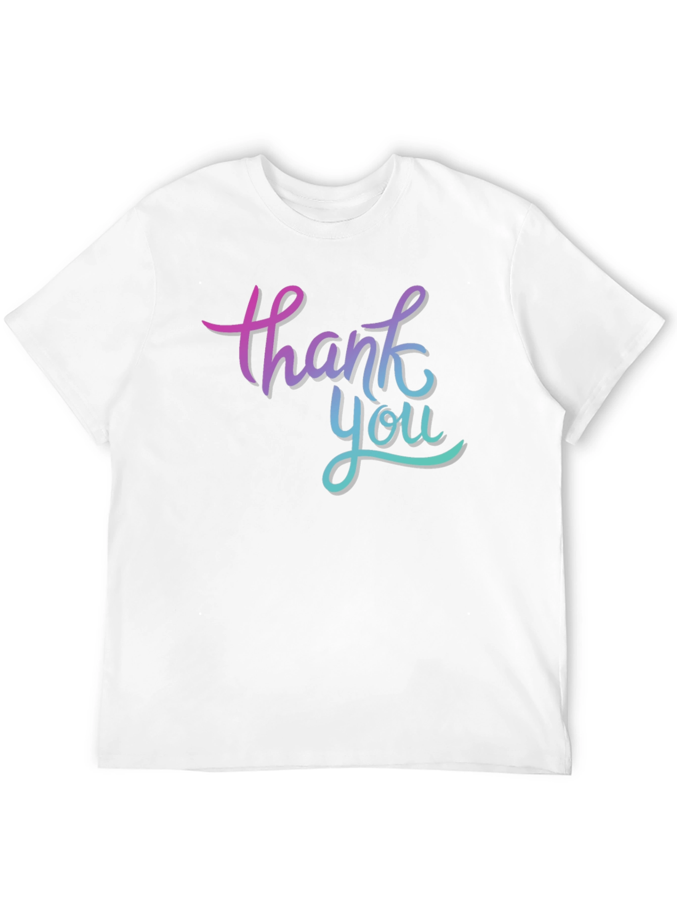 Thank You Graphic Print Black T-Shirt