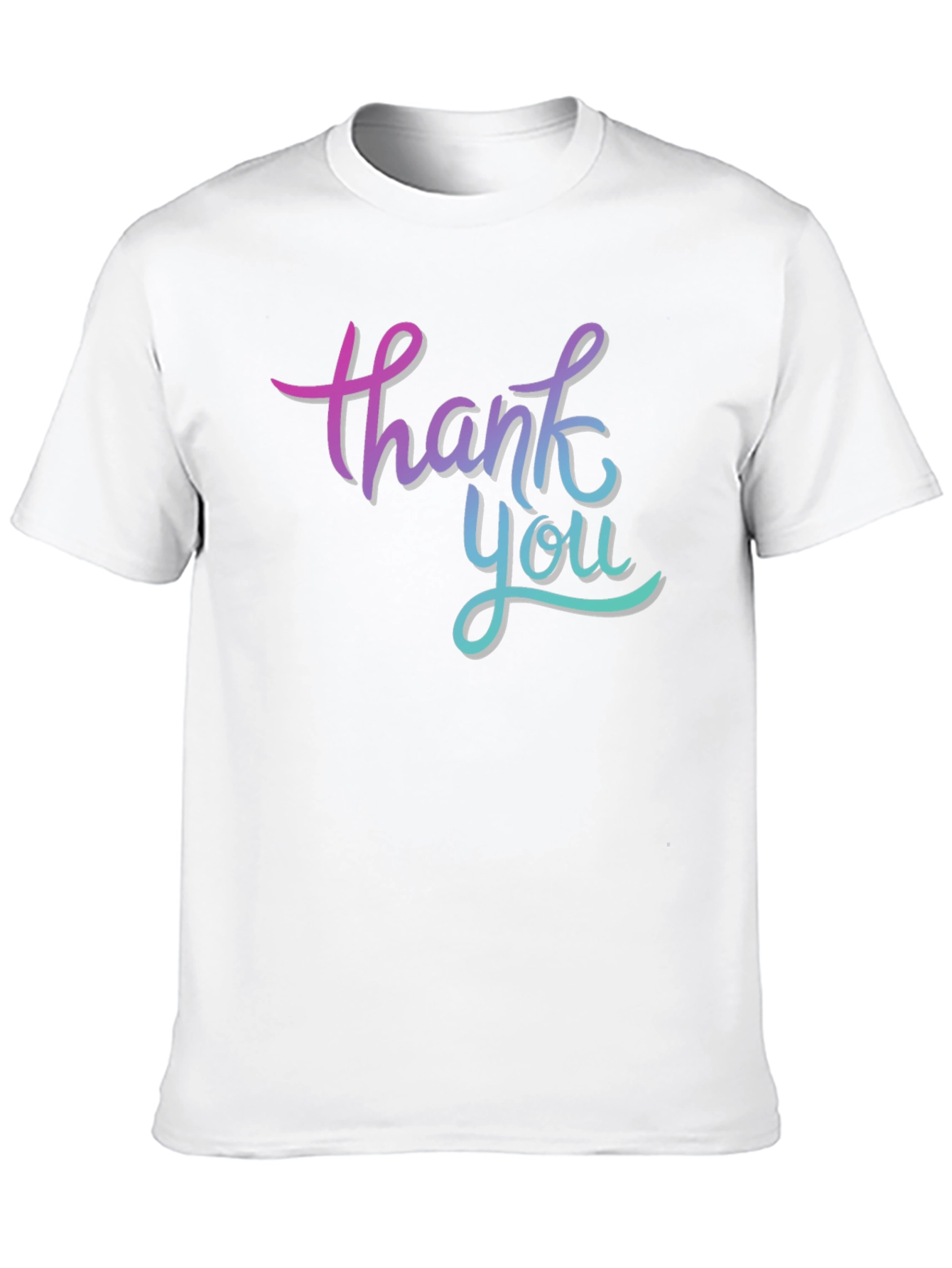 Thank You Graphic Print Black T-Shirt