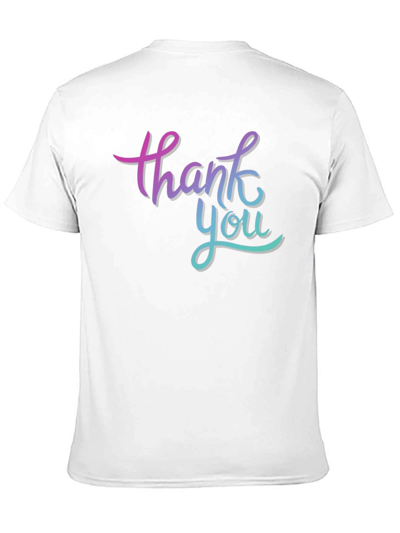 Thank You Graphic Print Black T-Shirt