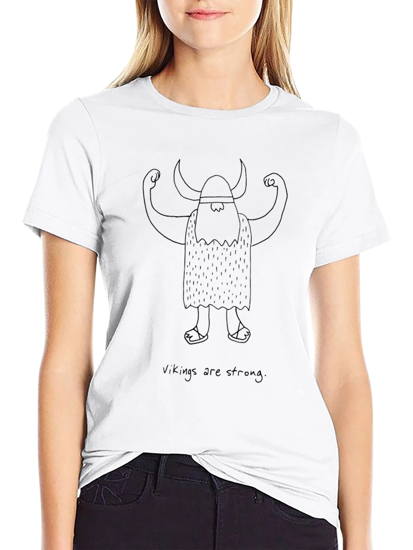 Vikings are Strong Graphic T-Shirt - Black