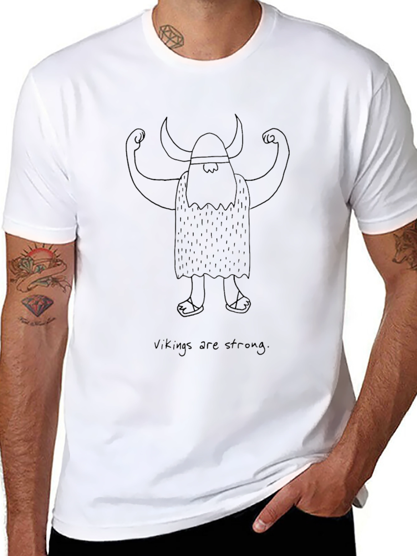 Vikings are Strong Graphic T-Shirt - Black