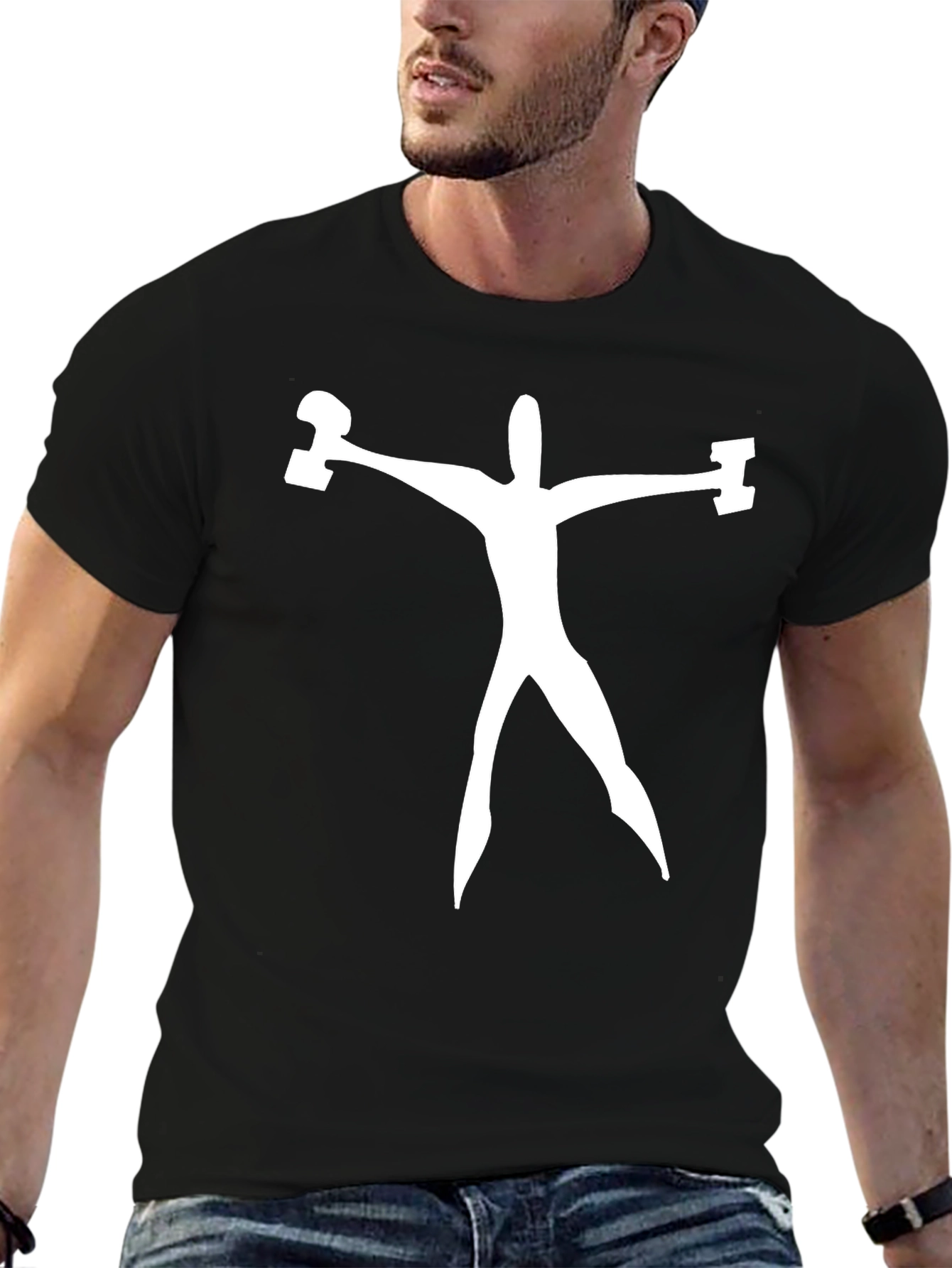 Weightlifting Man Graphic Tee - Black