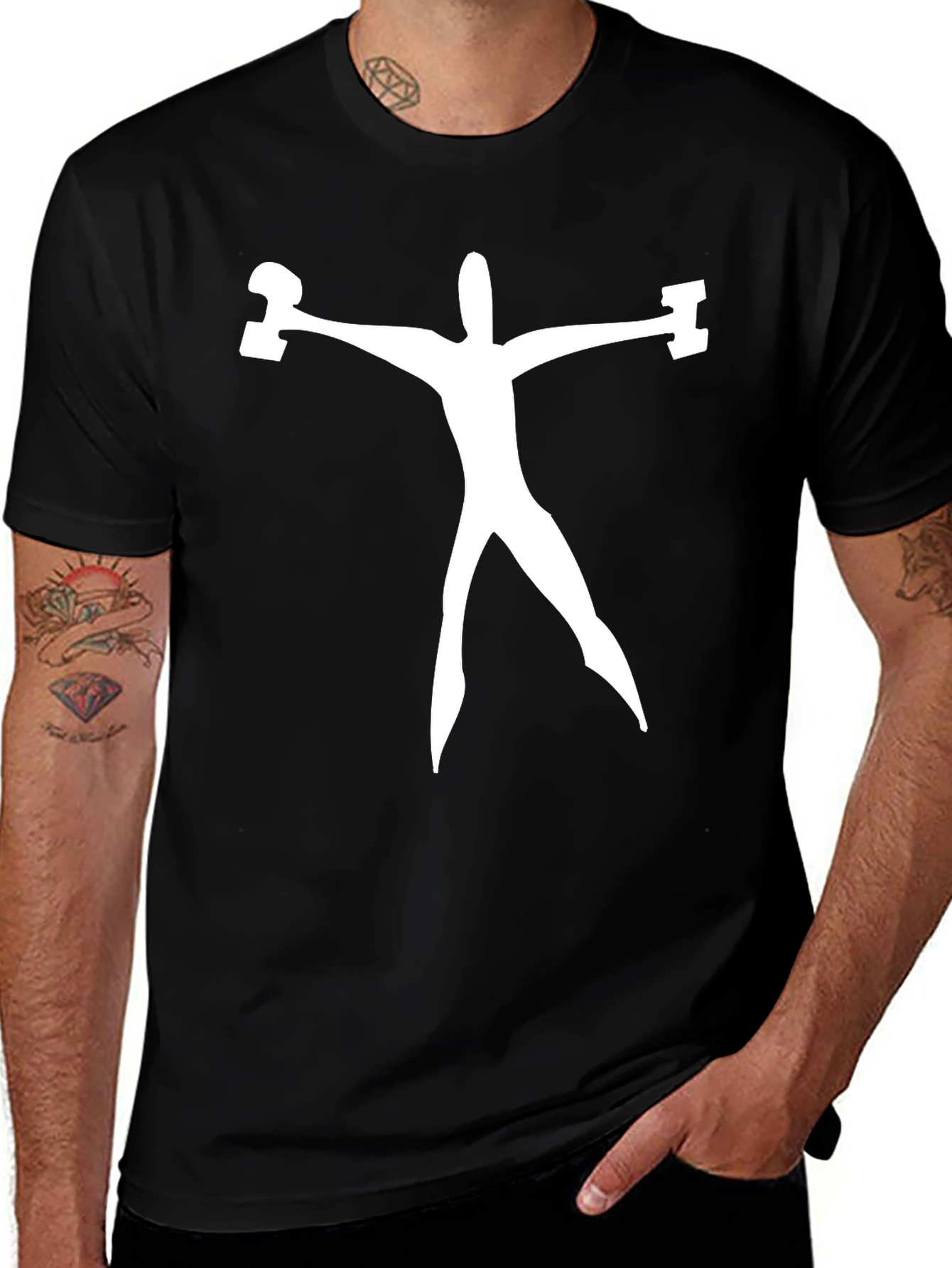 Weightlifting Man Graphic Tee - Black