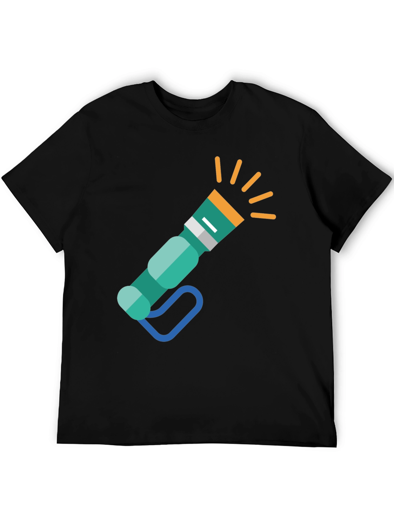 Flashlight Graphic Tee - Novelty Black T-Shirt