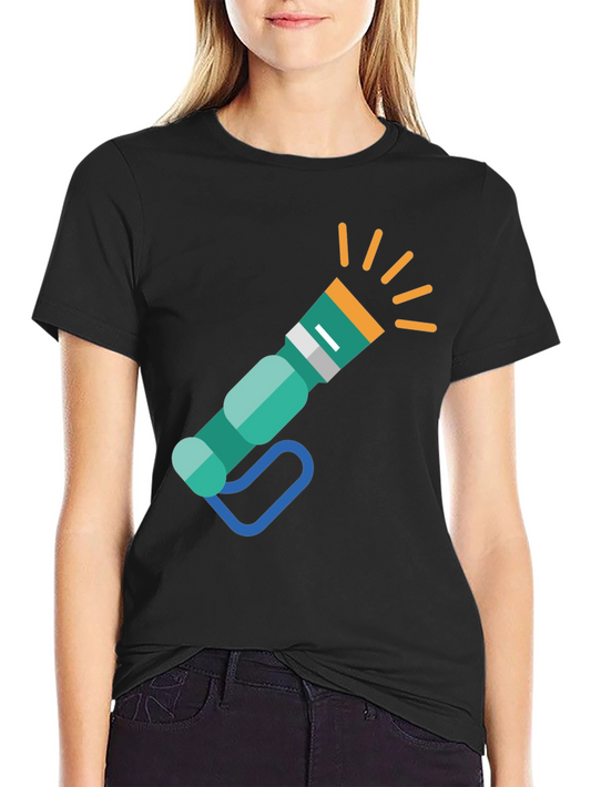 Flashlight Graphic Tee - Novelty Black T-Shirt