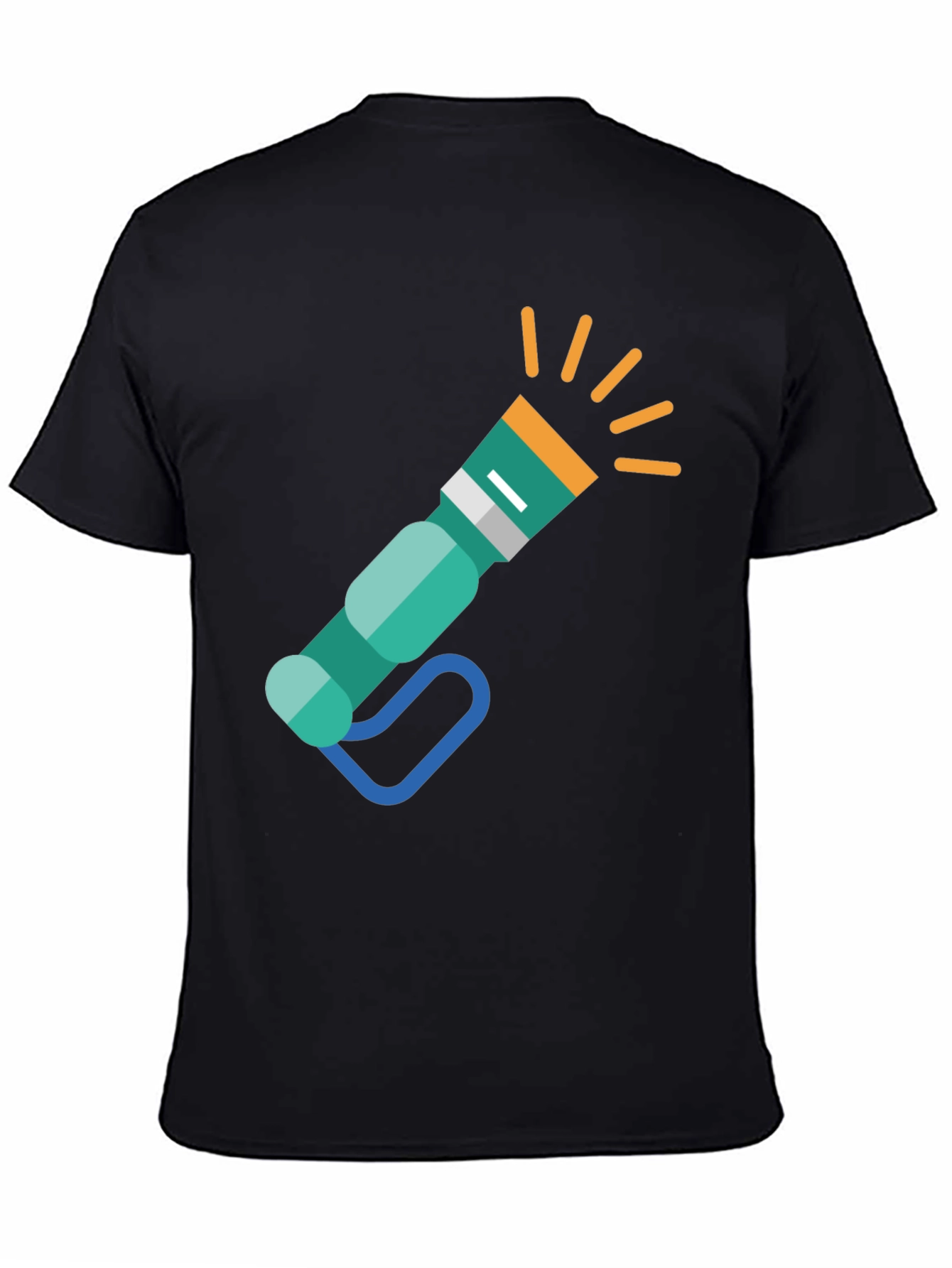 Flashlight Graphic Tee - Novelty Black T-Shirt